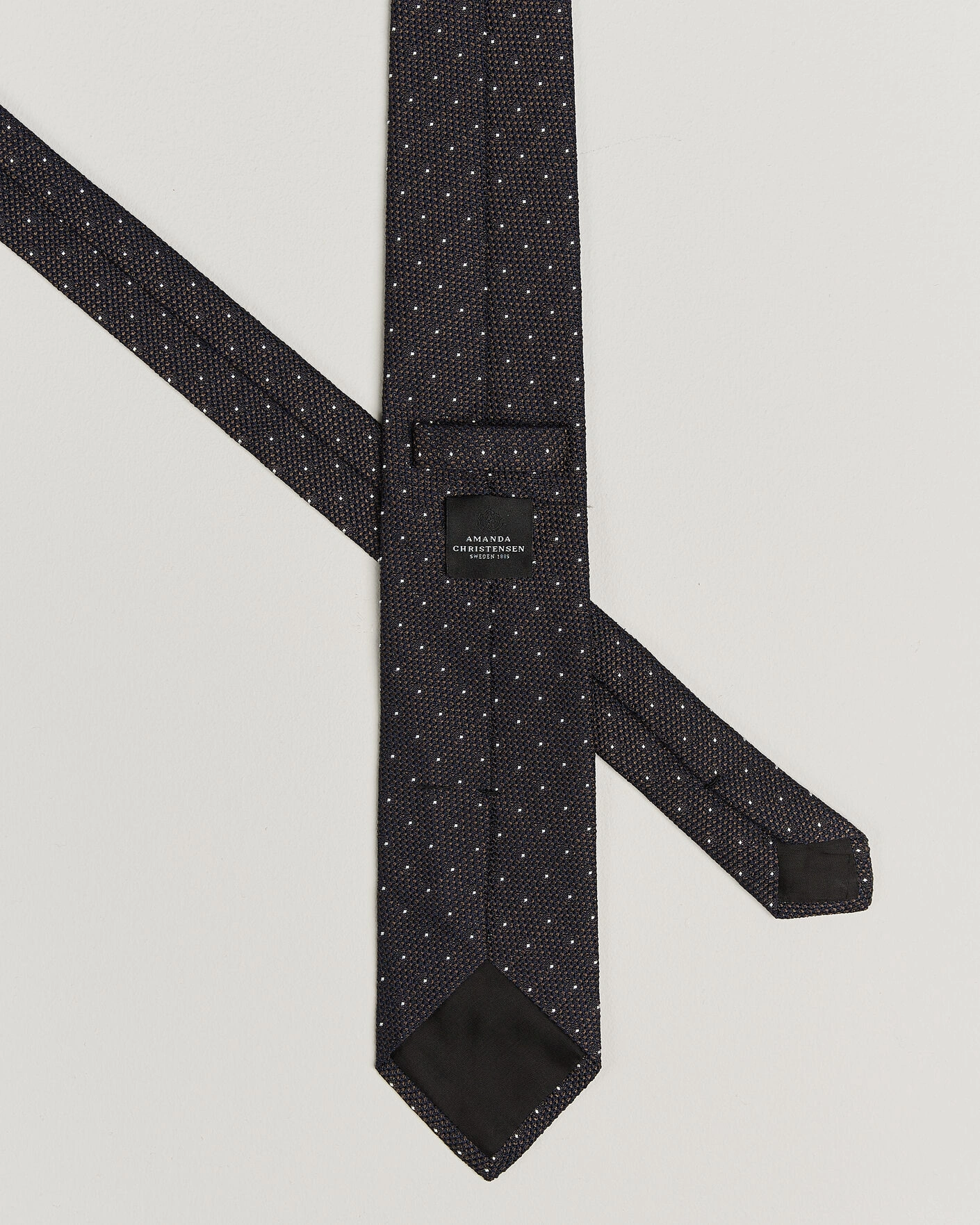 Herr | Slipsar | Amanda Christensen | Silk Grenadine Dot 8cm Tie Brown