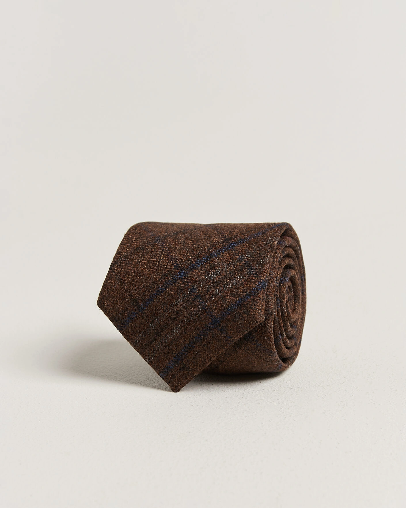 Herr | Slipsar | Amanda Christensen | Wool Checked 8cm Tie Rust