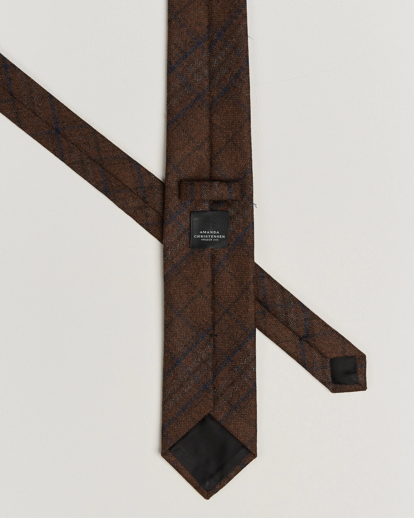 Herr | Slipsar | Amanda Christensen | Wool Checked 8cm Tie Rust