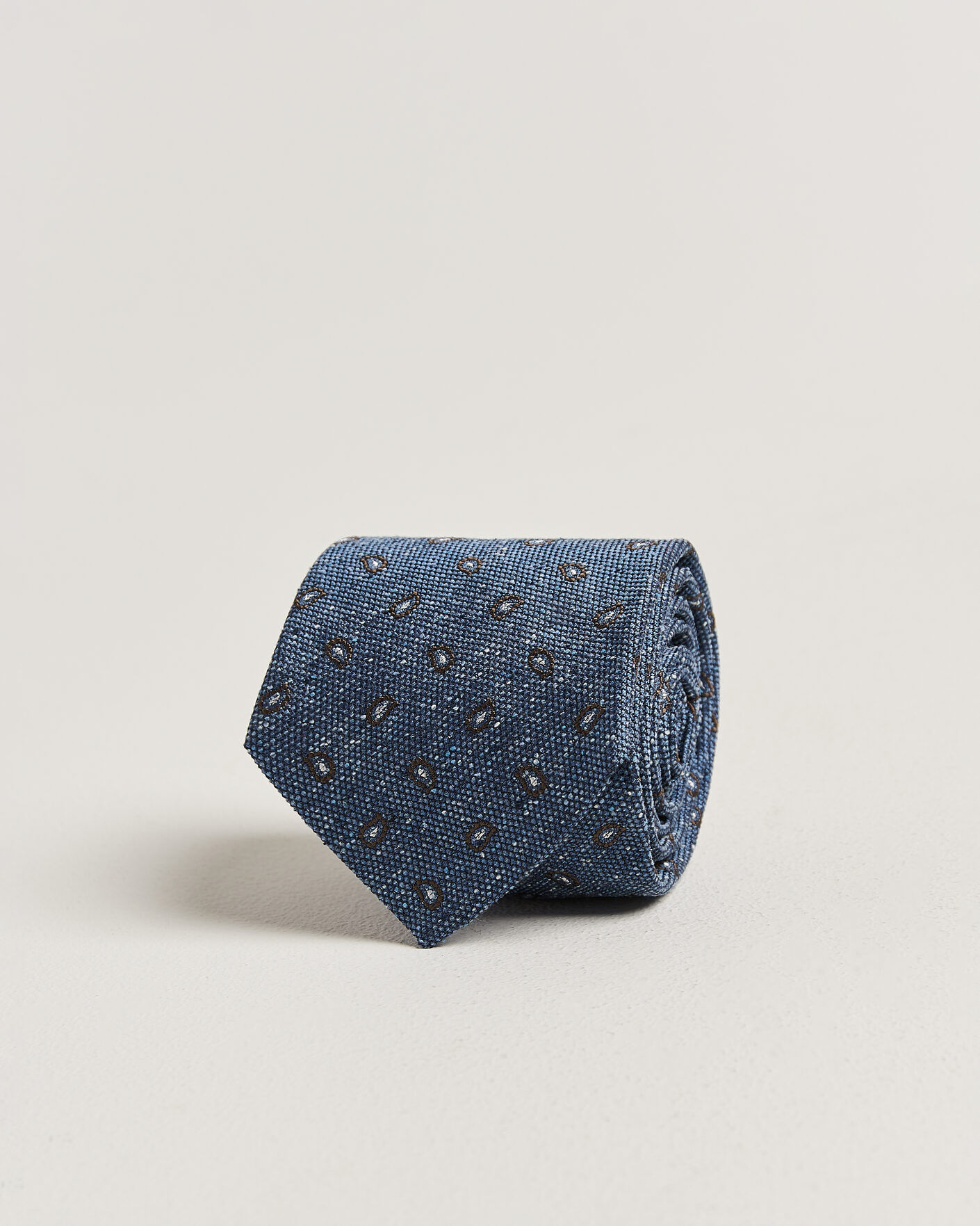 Herr | Slipsar | Amanda Christensen | Silk Bourette Paisley 8cm Tie Sky Blue
