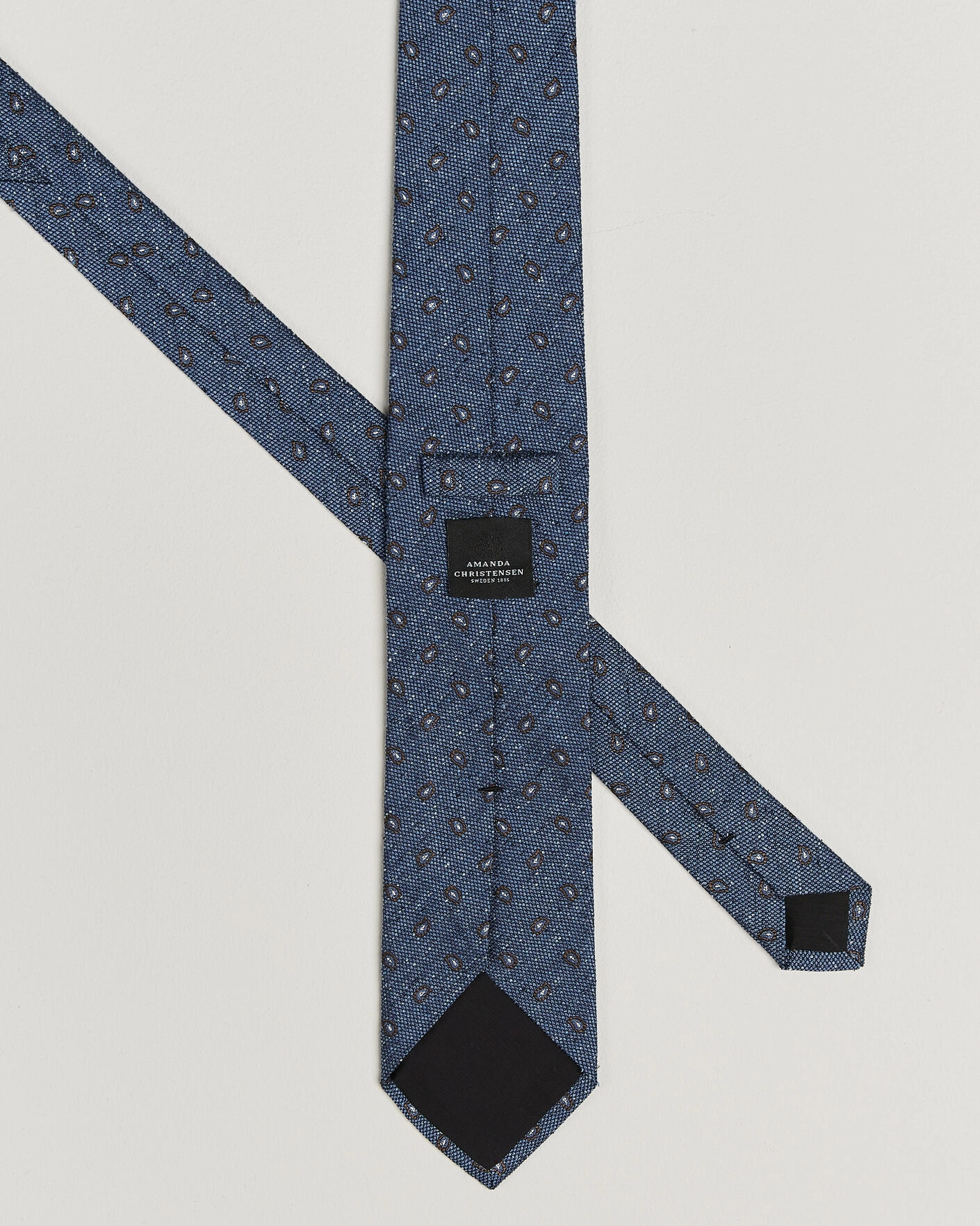 Herr | Slipsar | Amanda Christensen | Silk Bourette Paisley 8cm Tie Sky Blue