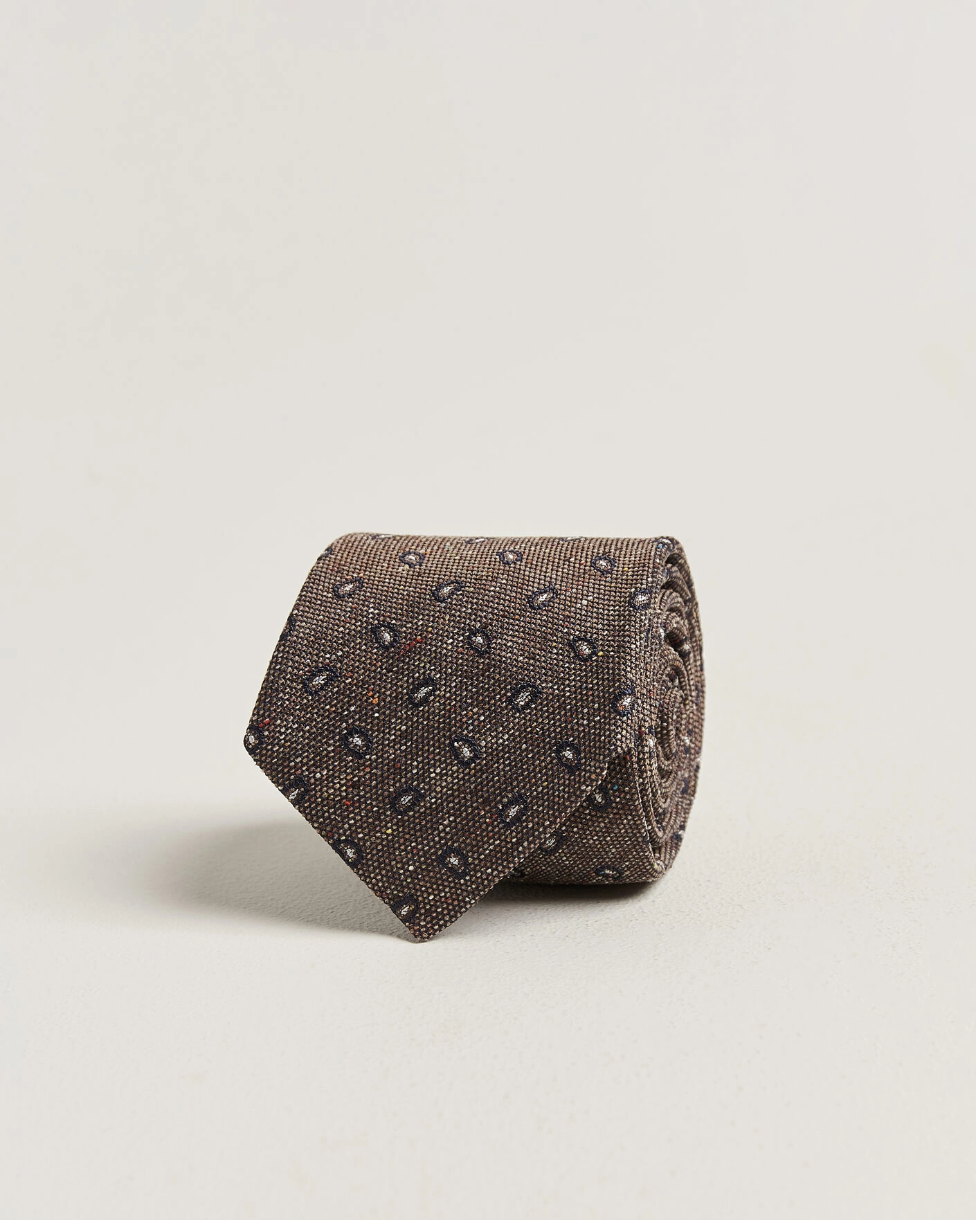 Herr | Slipsar | Amanda Christensen | Silk Bourette Paisley 8cm Tie Brown