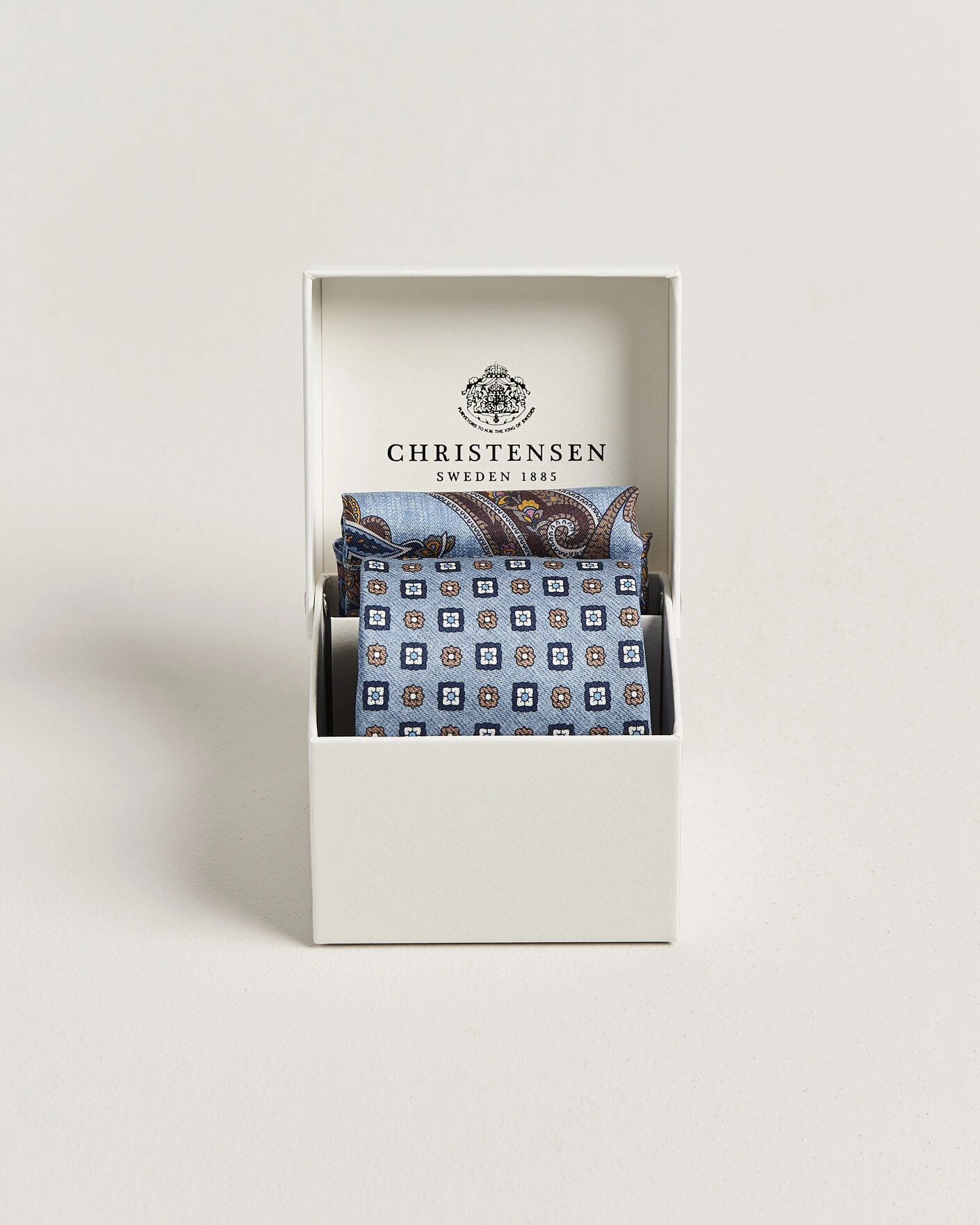 Herr | Slipsar | Amanda Christensen | Box Set Silk 8 cm Tie And Pocket Square Sky Blue