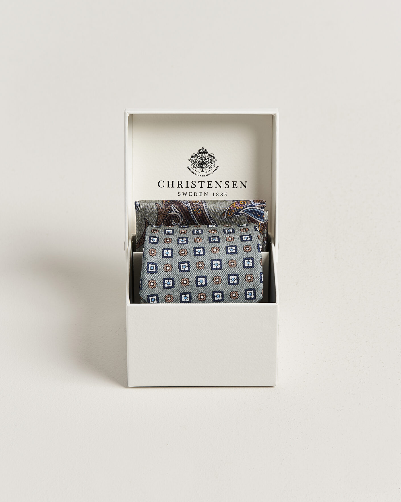 Herr | Slipsar | Amanda Christensen | Box Set Silk 8 cm Tie And Pocket Square Green