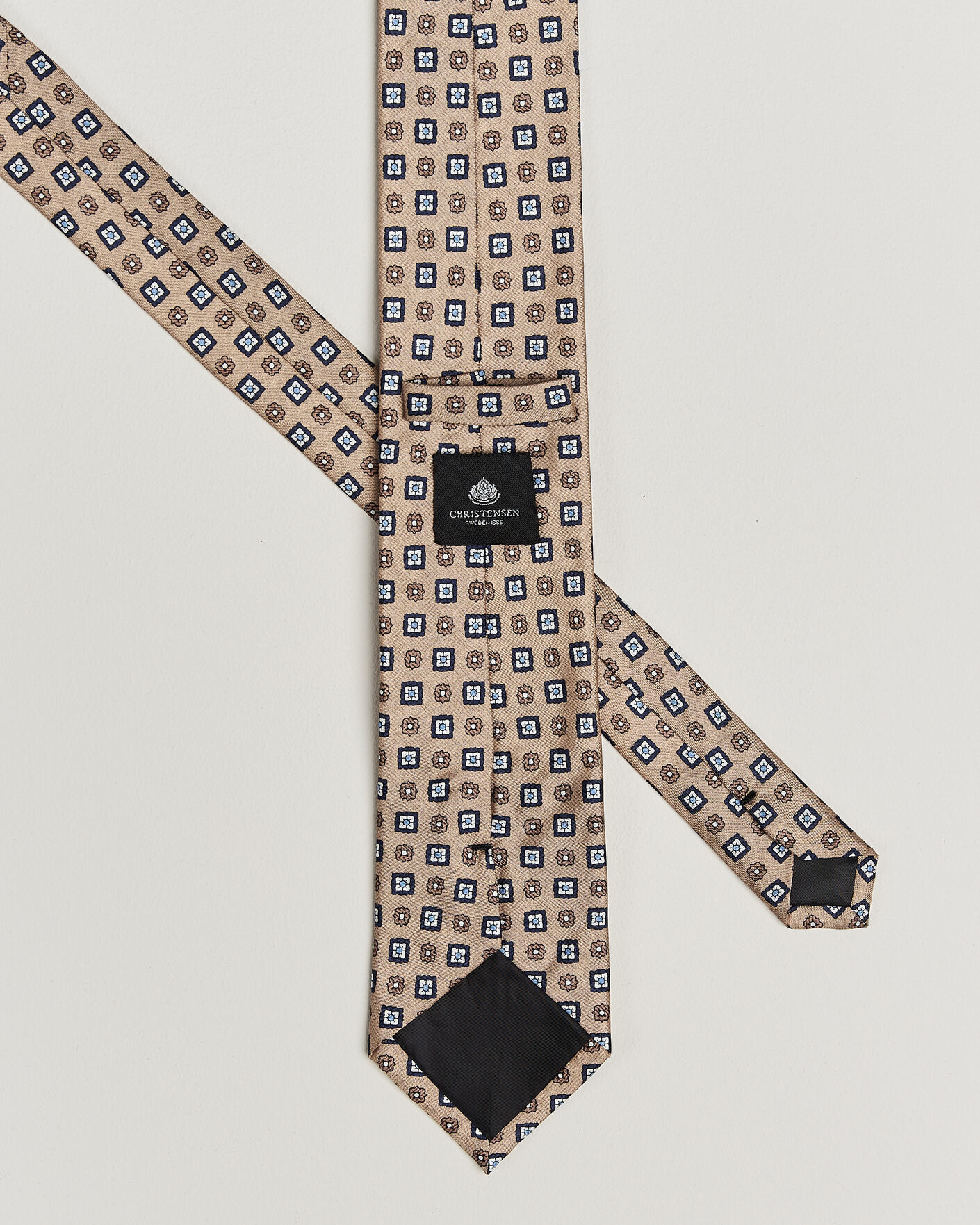 Herr | Slipsar | Amanda Christensen | Box Set Silk 8 cm Tie And Pocket Square Beige