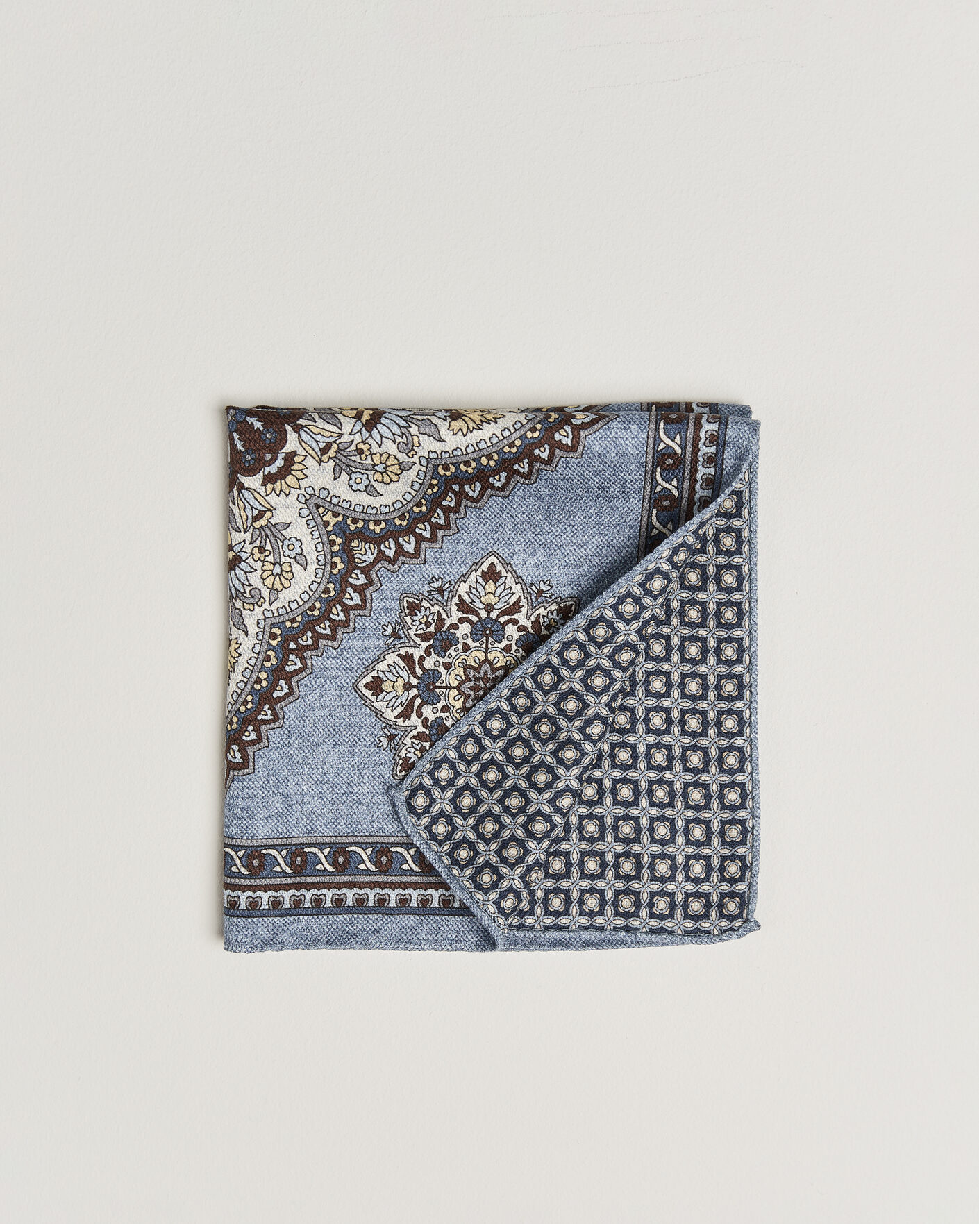 Herr | Näsdukar | Amanda Christensen | Silk Schappe Doublefaced Pocket Square Blue