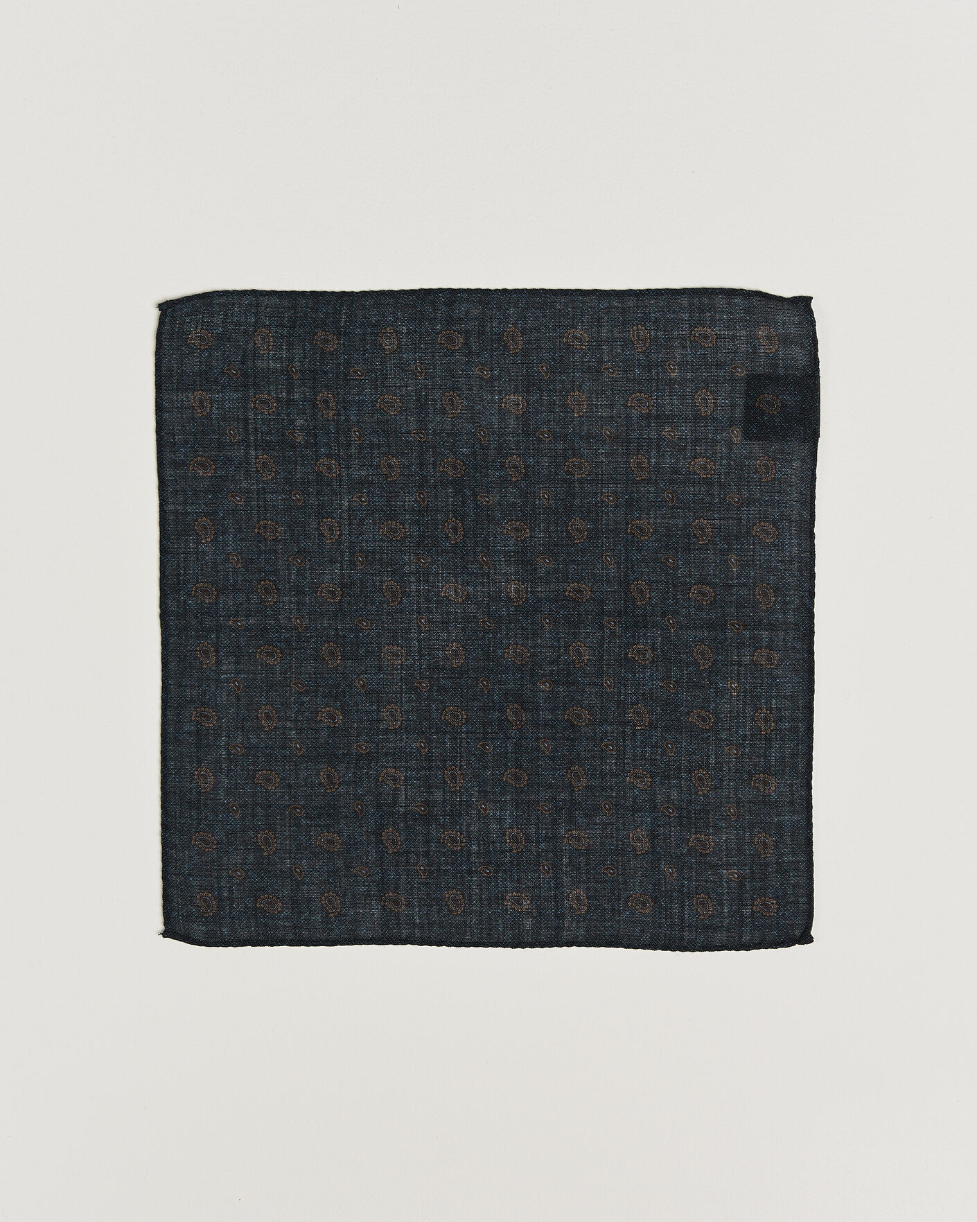 Herr | Näsdukar | Amanda Christensen | Wool Paisley Pocket Square Navy