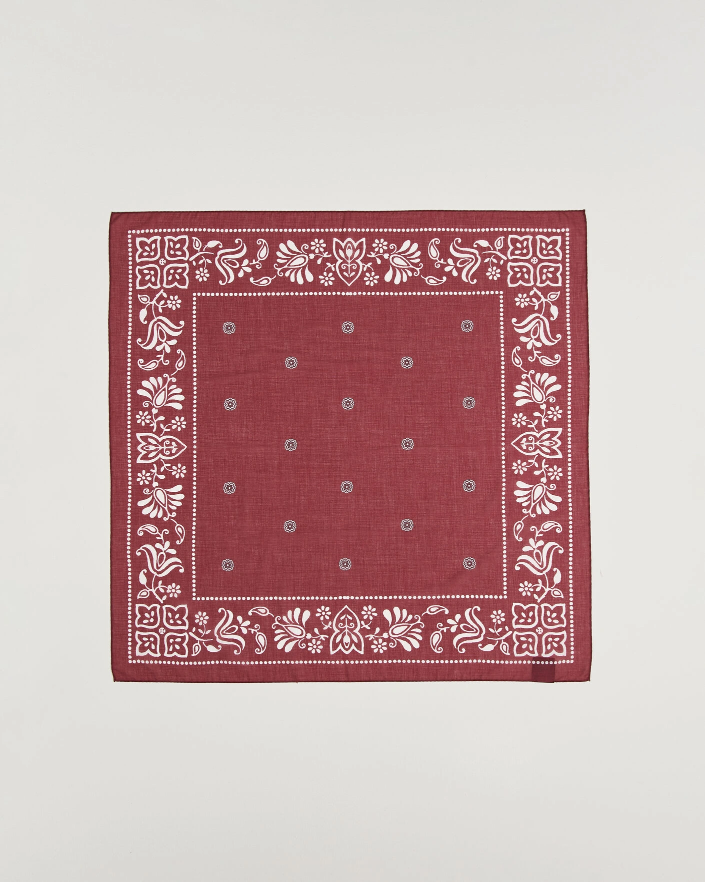Herr | Scarves | Amanda Christensen | Cotton Voile Printed Flower Bandana Wine
