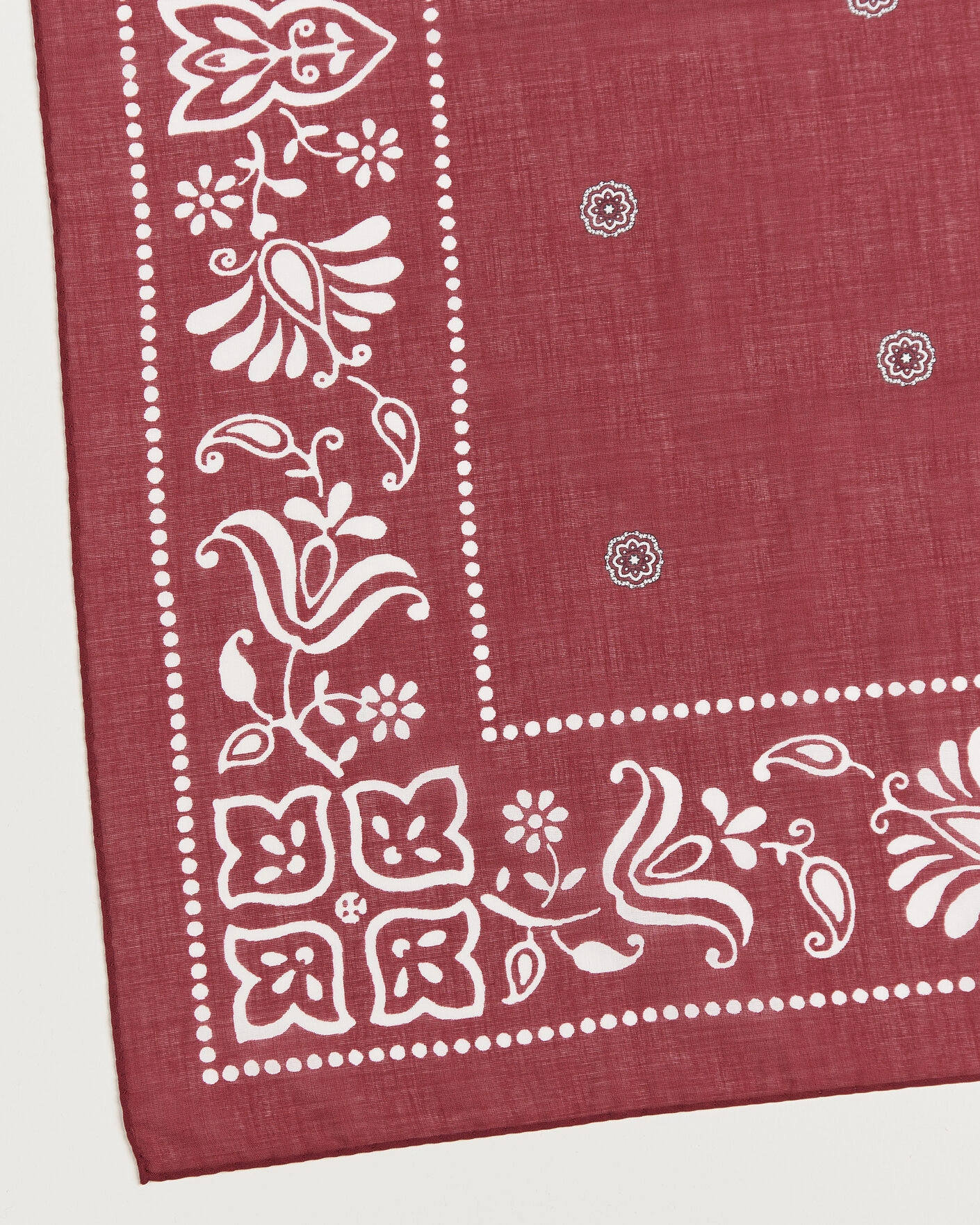 Herr | Scarves | Amanda Christensen | Cotton Voile Printed Flower Bandana Wine