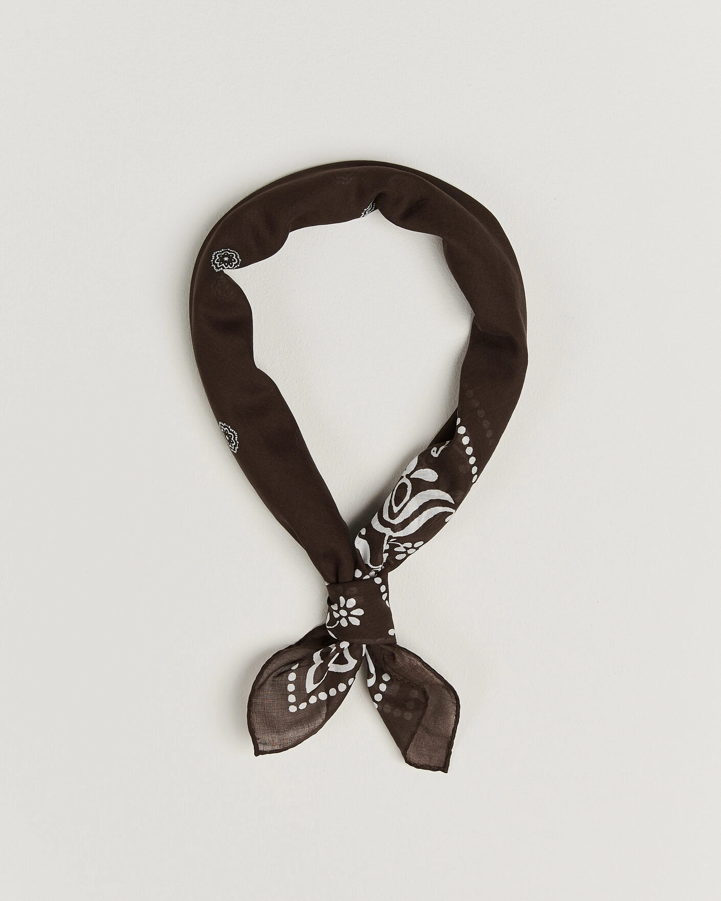 Herr | Scarves | Amanda Christensen | Cotton Voile Printed Flower Bandana Brown