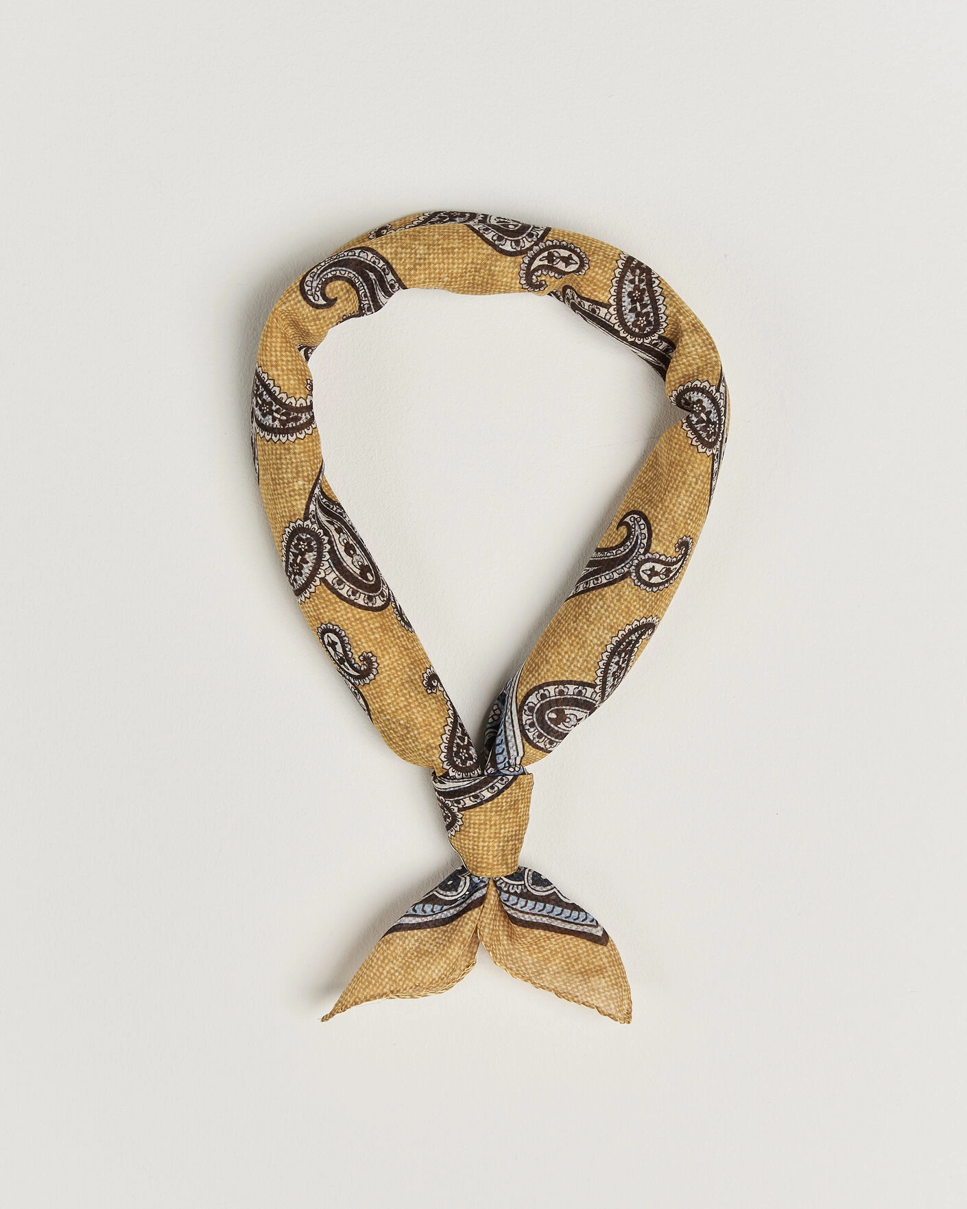 Herr | Scarves | Amanda Christensen | Cotton Voile Printed Paisley Bandana Yellow