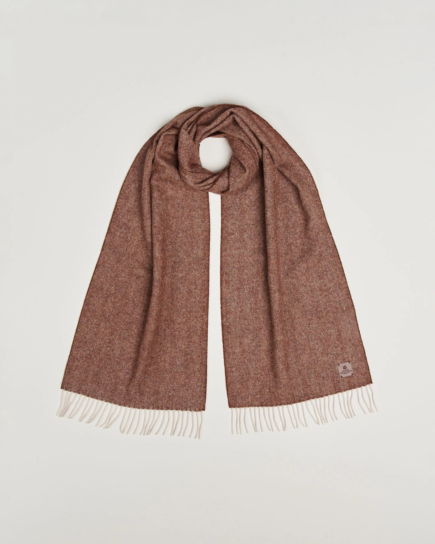 Herr | Halsdukar | Amanda Christensen | Wool Herringbone Scarf Rust