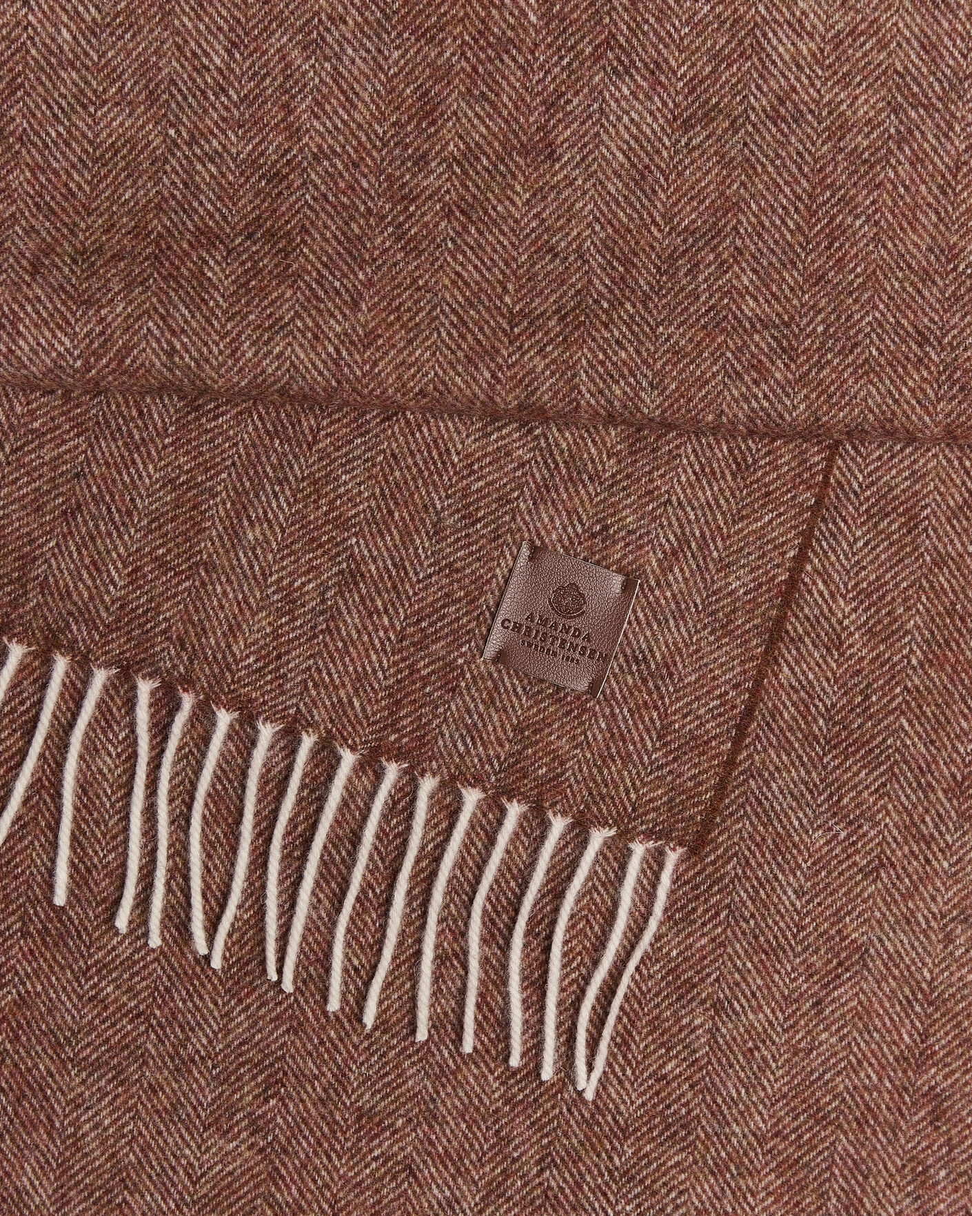 Herr | Halsdukar | Amanda Christensen | Wool Herringbone Scarf Rust