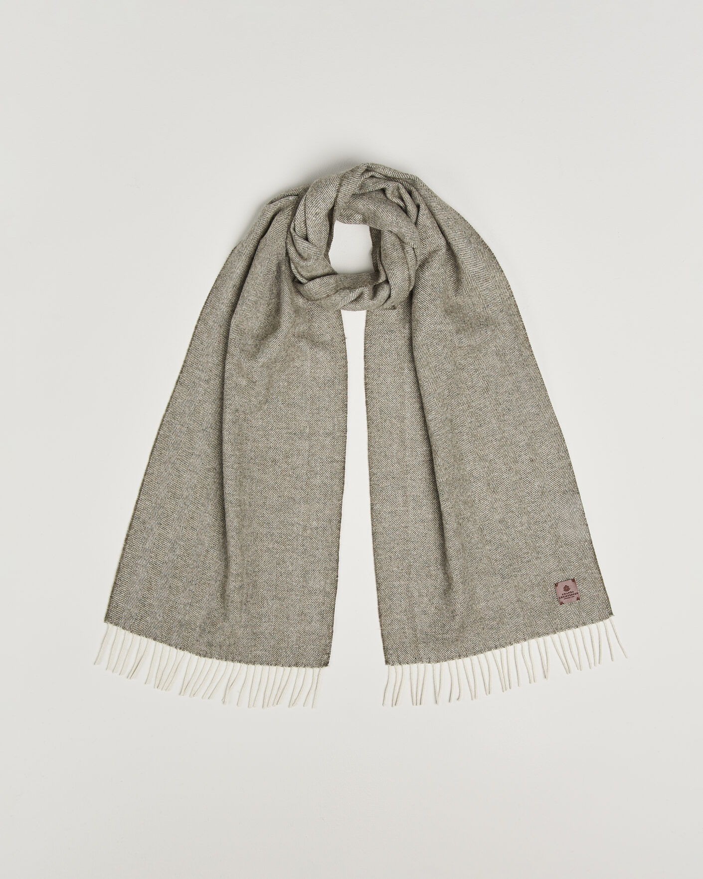 Herr | Halsdukar | Amanda Christensen | Wool Herringbone Scarf Green