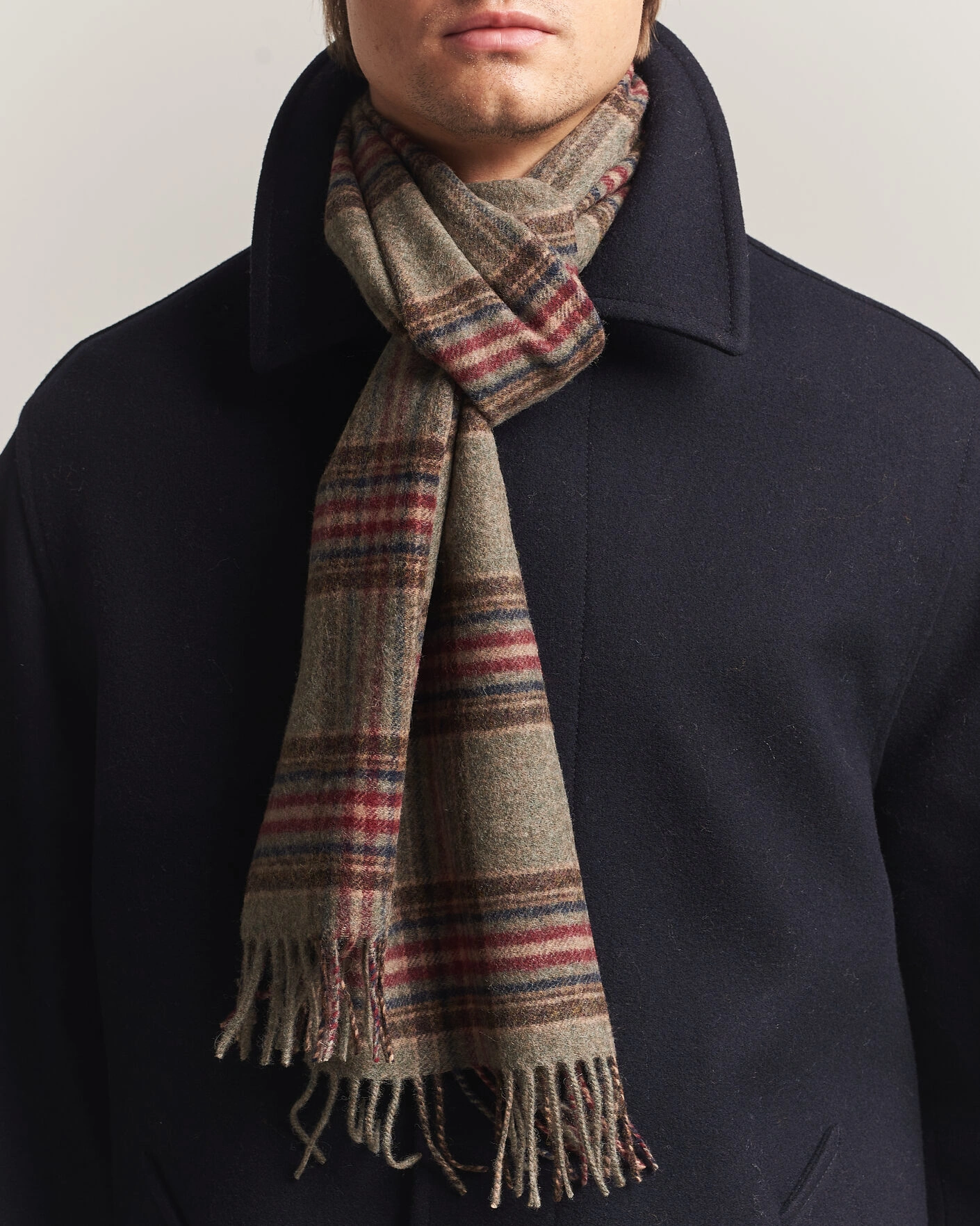 Herr | Halsdukar | Amanda Christensen | Wool Check Scarf Green