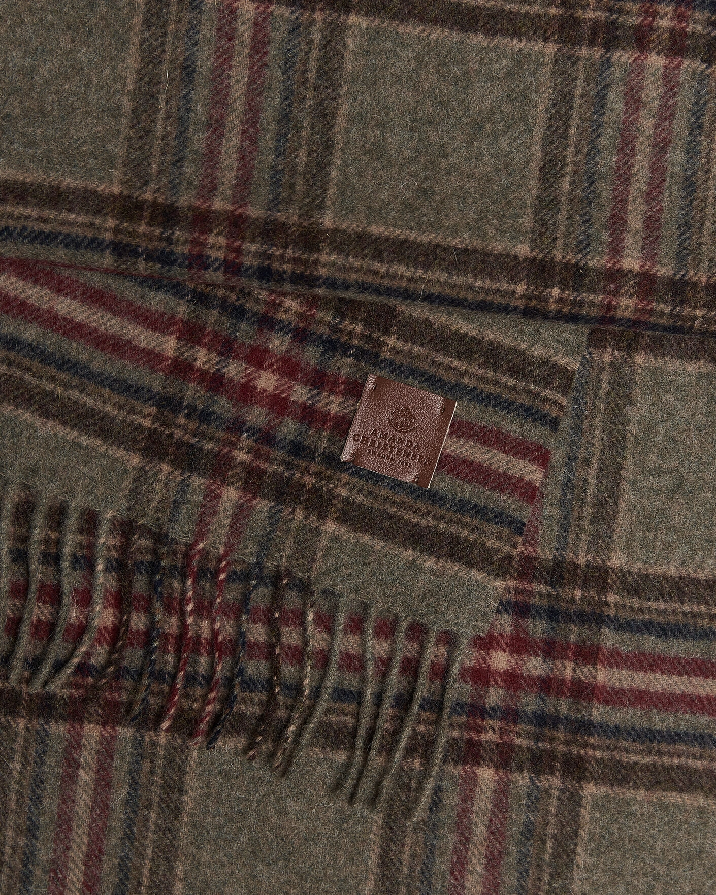 Herr | Halsdukar | Amanda Christensen | Wool Check Scarf Green
