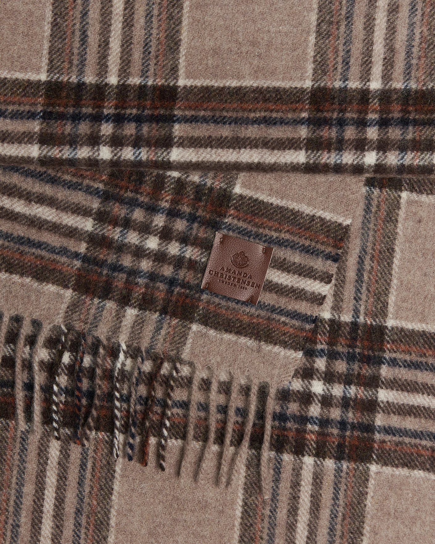 Herr | Halsdukar | Amanda Christensen | Wool Check Scarf Beige