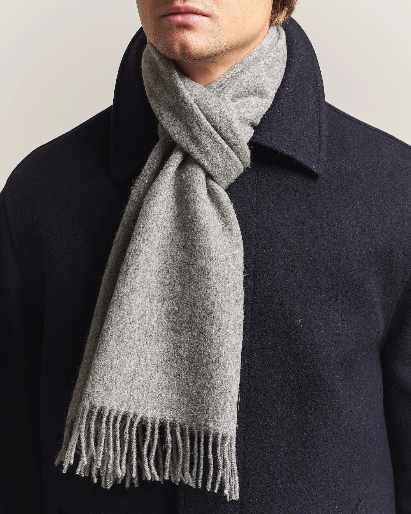 Herr | Halsdukar | Amanda Christensen | Wool Scarf Light Grey Melange
