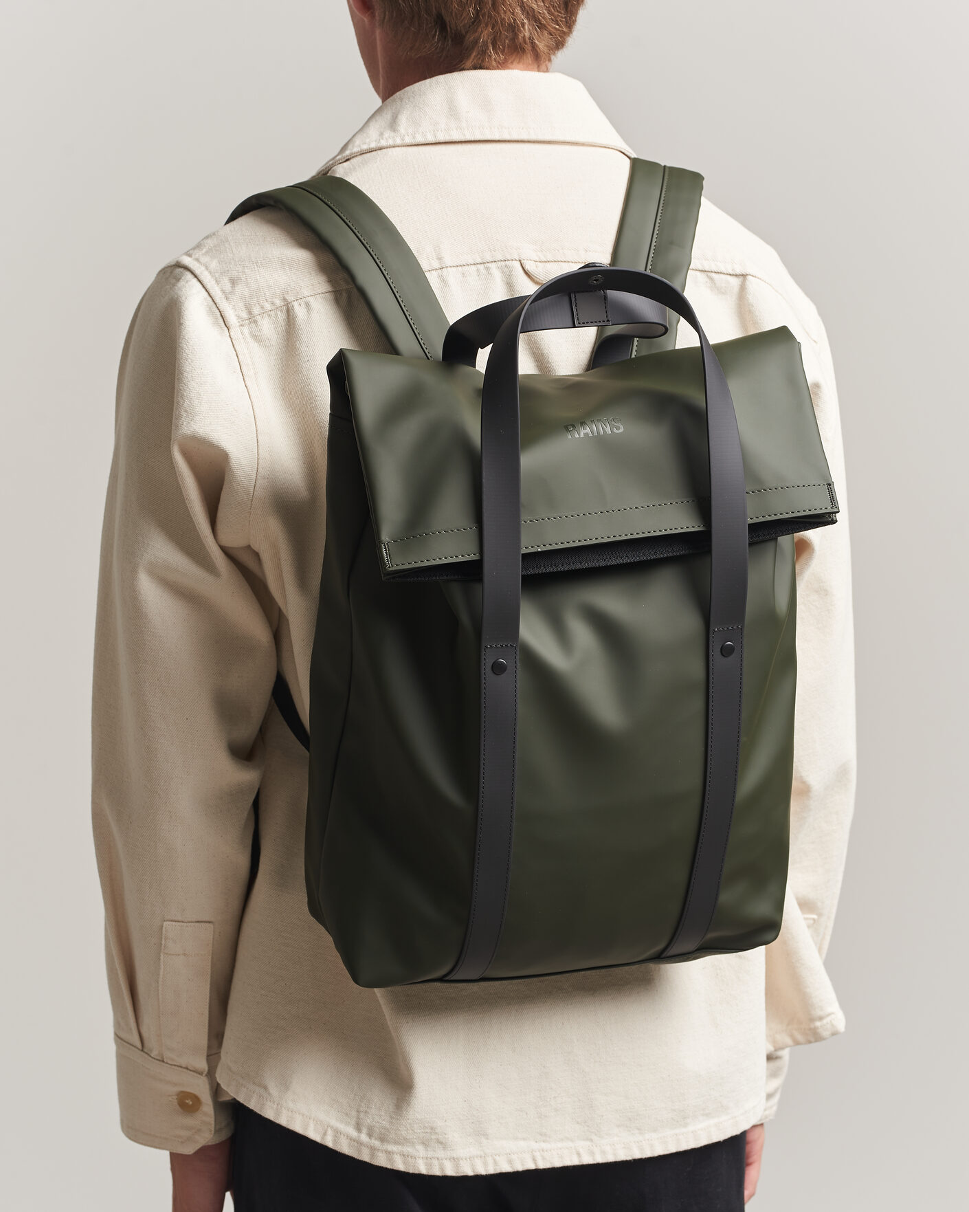Herr | Väskor | RAINS | 2 Way Tote Backpack Black Green