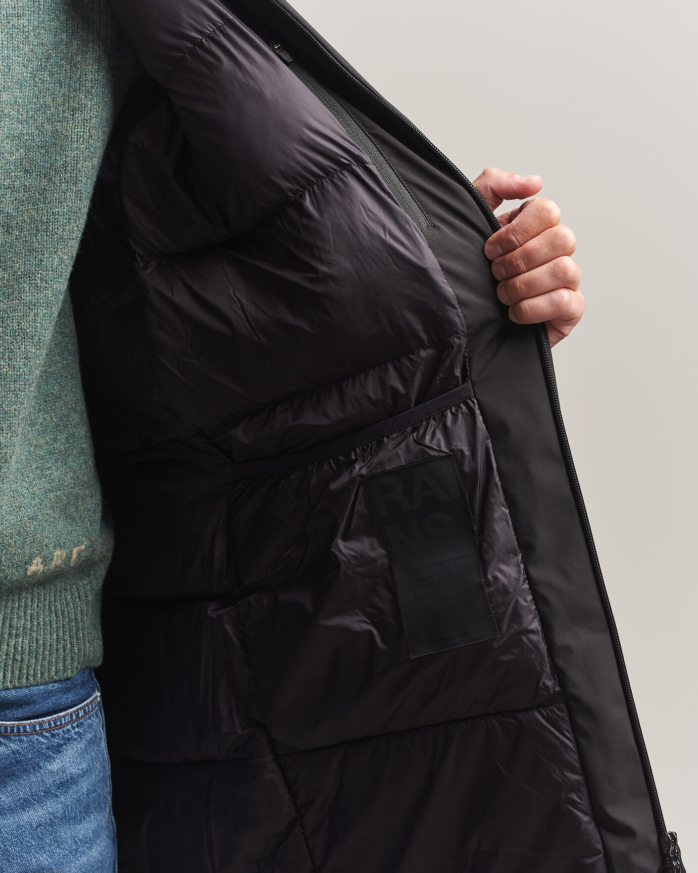 Herr | Jackor | RAINS | Sarna Long Puffer Jacket Black