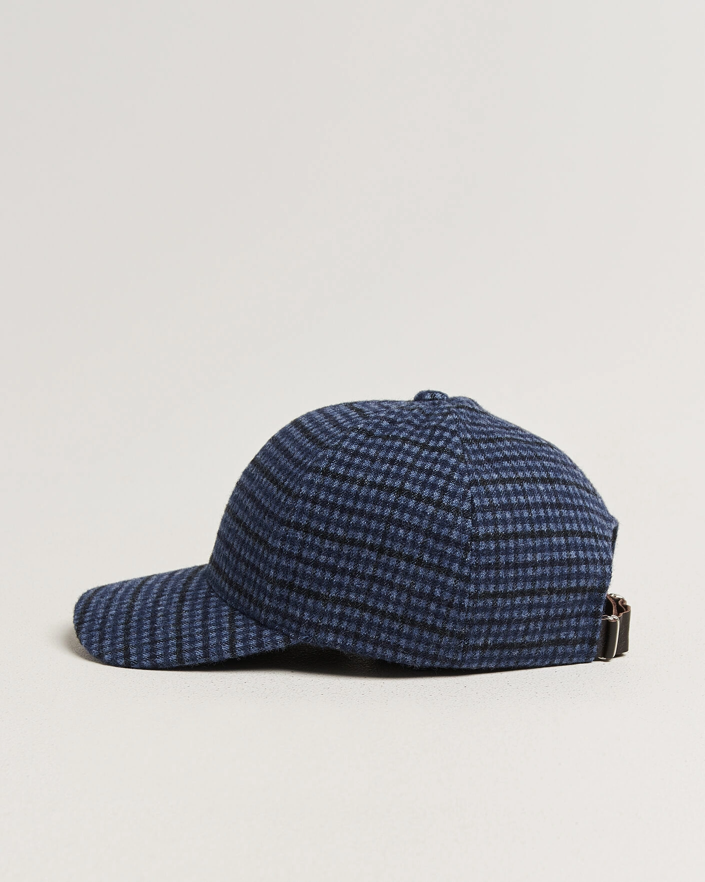 Herr | Hattar & kepsar | Varsity Headwear | Mohair Wool Checked Baseball Cap Navy
