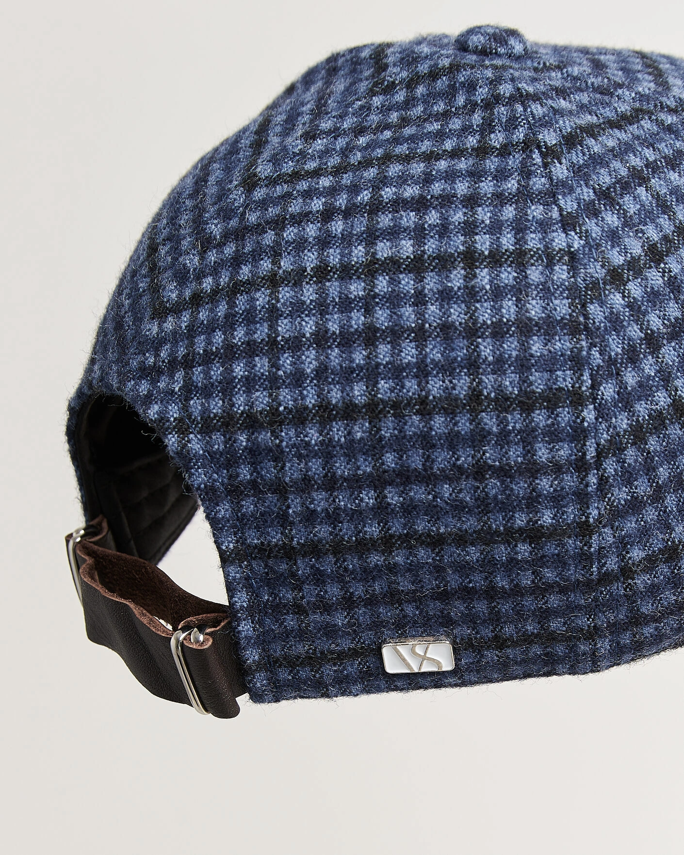 Herr | Hattar & kepsar | Varsity Headwear | Mohair Wool Checked Baseball Cap Navy