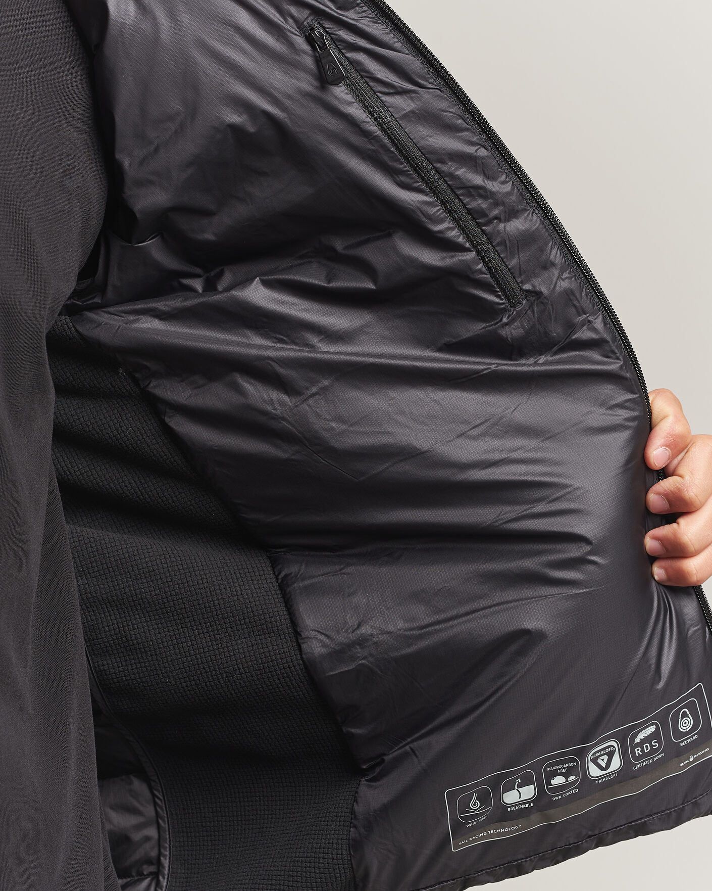 Herr | Jackor | Sail Racing | Spray Down Hooded Hybrid Jacket Carbon