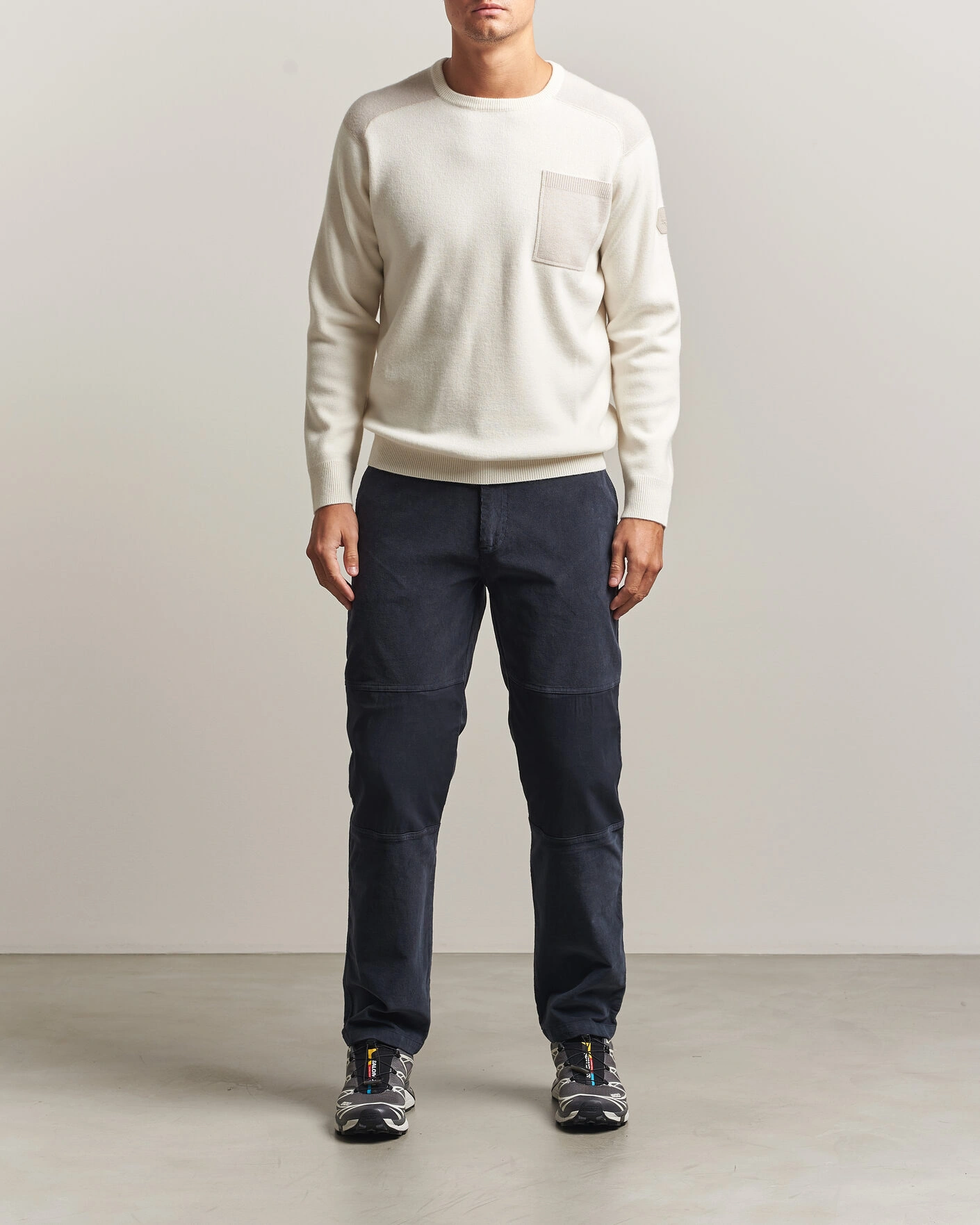 Herr | Tröjor | Sail Racing | Spine Wool Knitted Sweater Off White