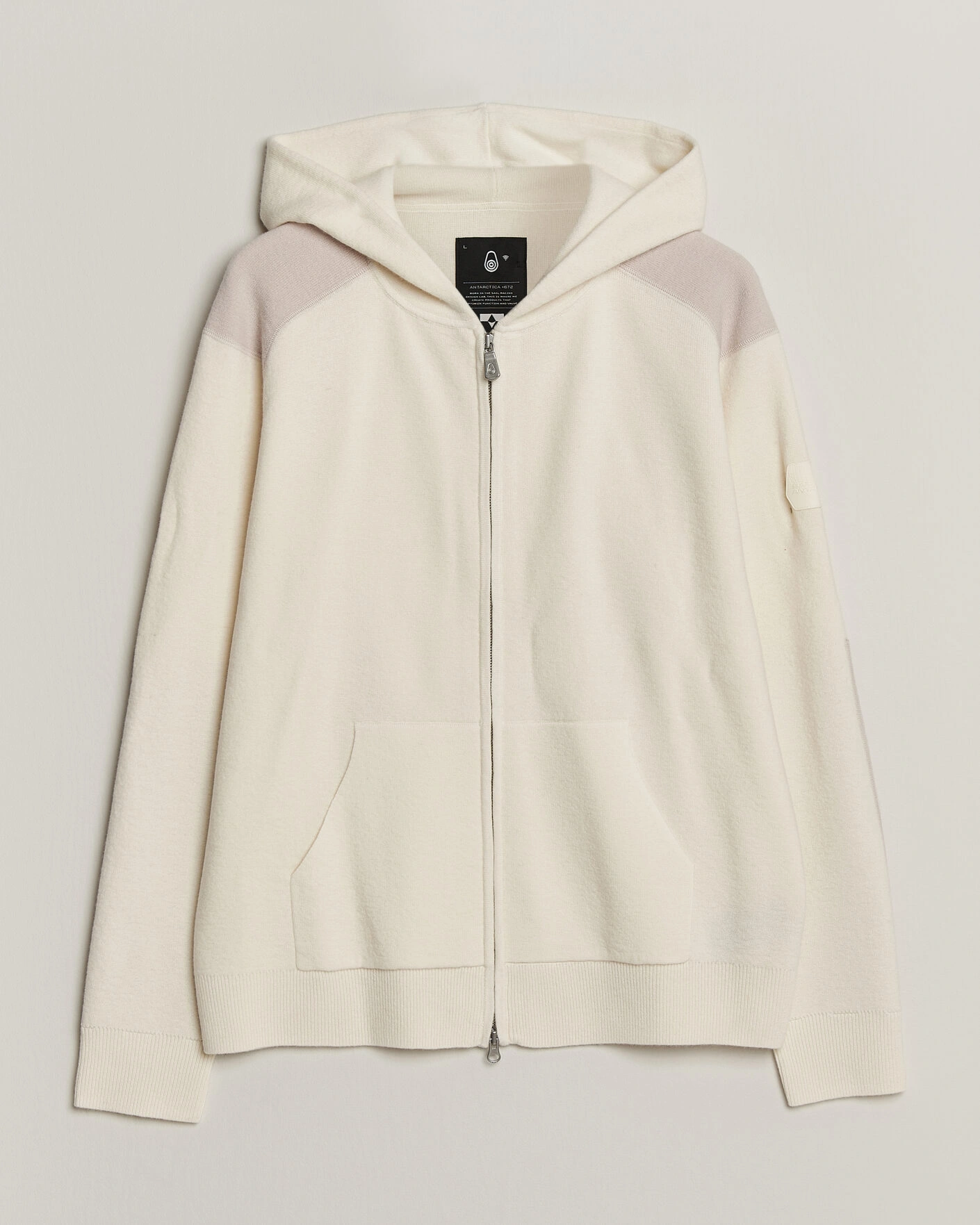 Herr | Tröjor | Sail Racing | Spine Wool Knitted Full Zip Hoodie Off White