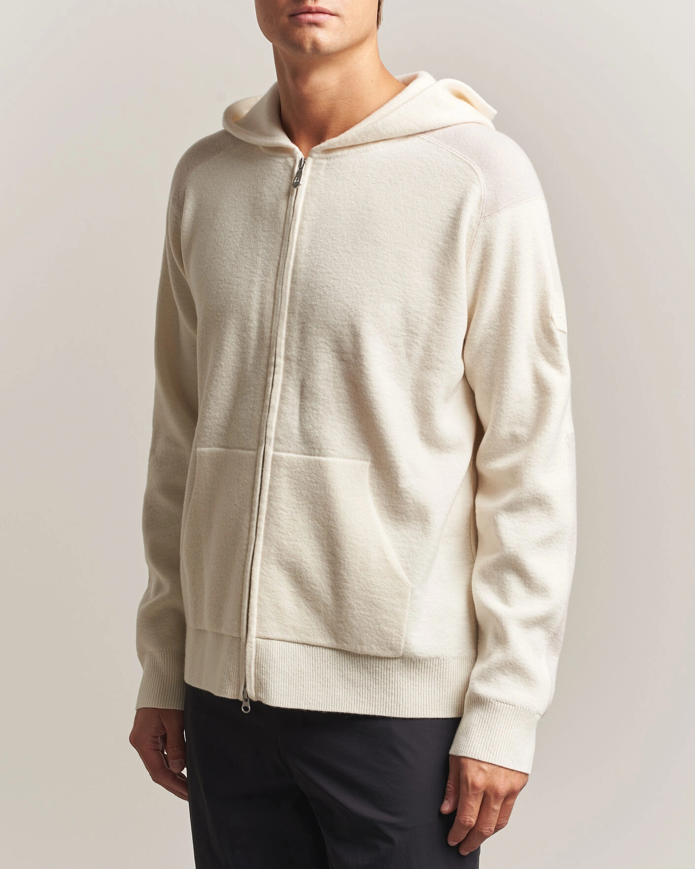 Herr | Tröjor | Sail Racing | Spine Wool Knitted Full Zip Hoodie Off White