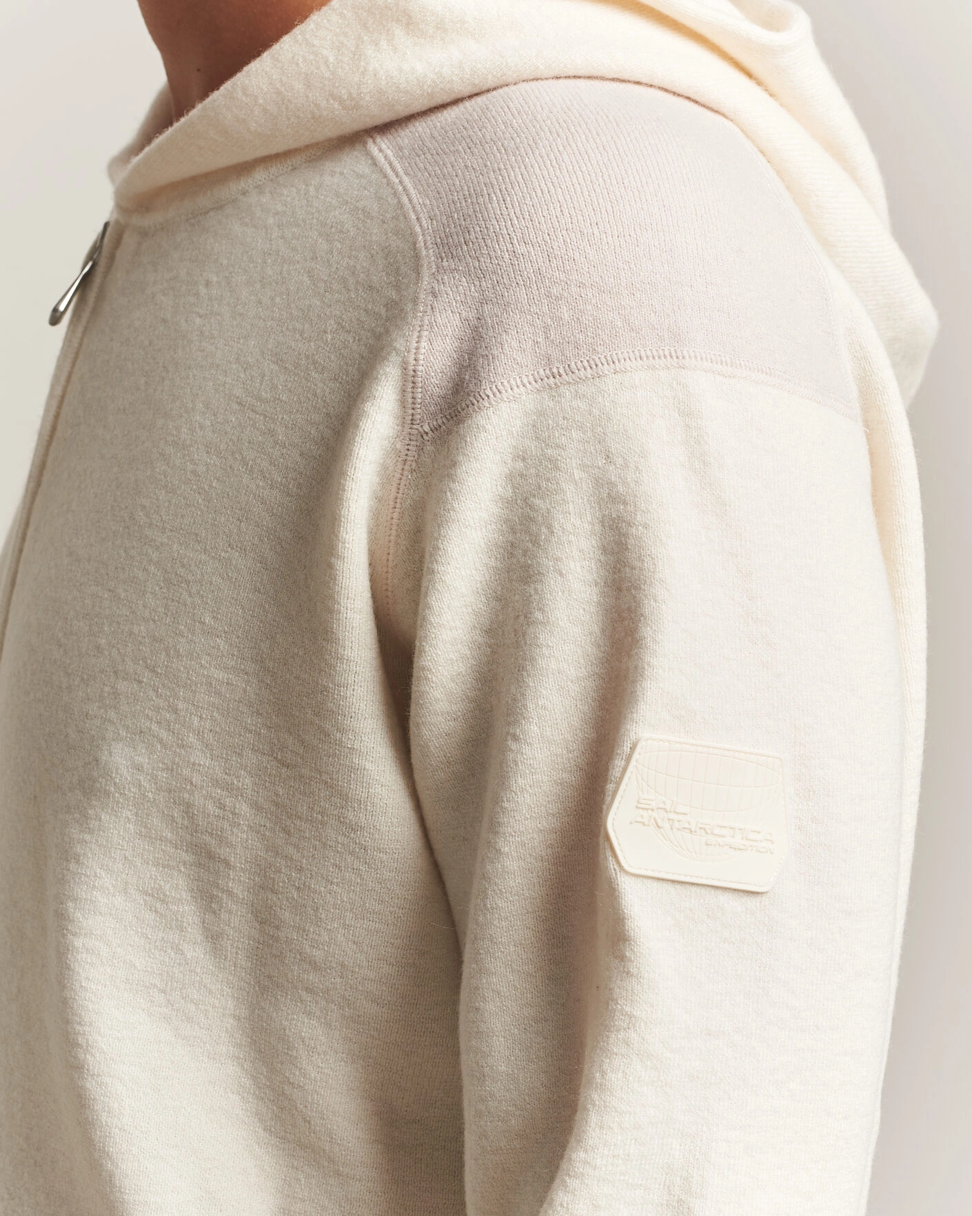 Herr | Tröjor | Sail Racing | Spine Wool Knitted Full Zip Hoodie Off White
