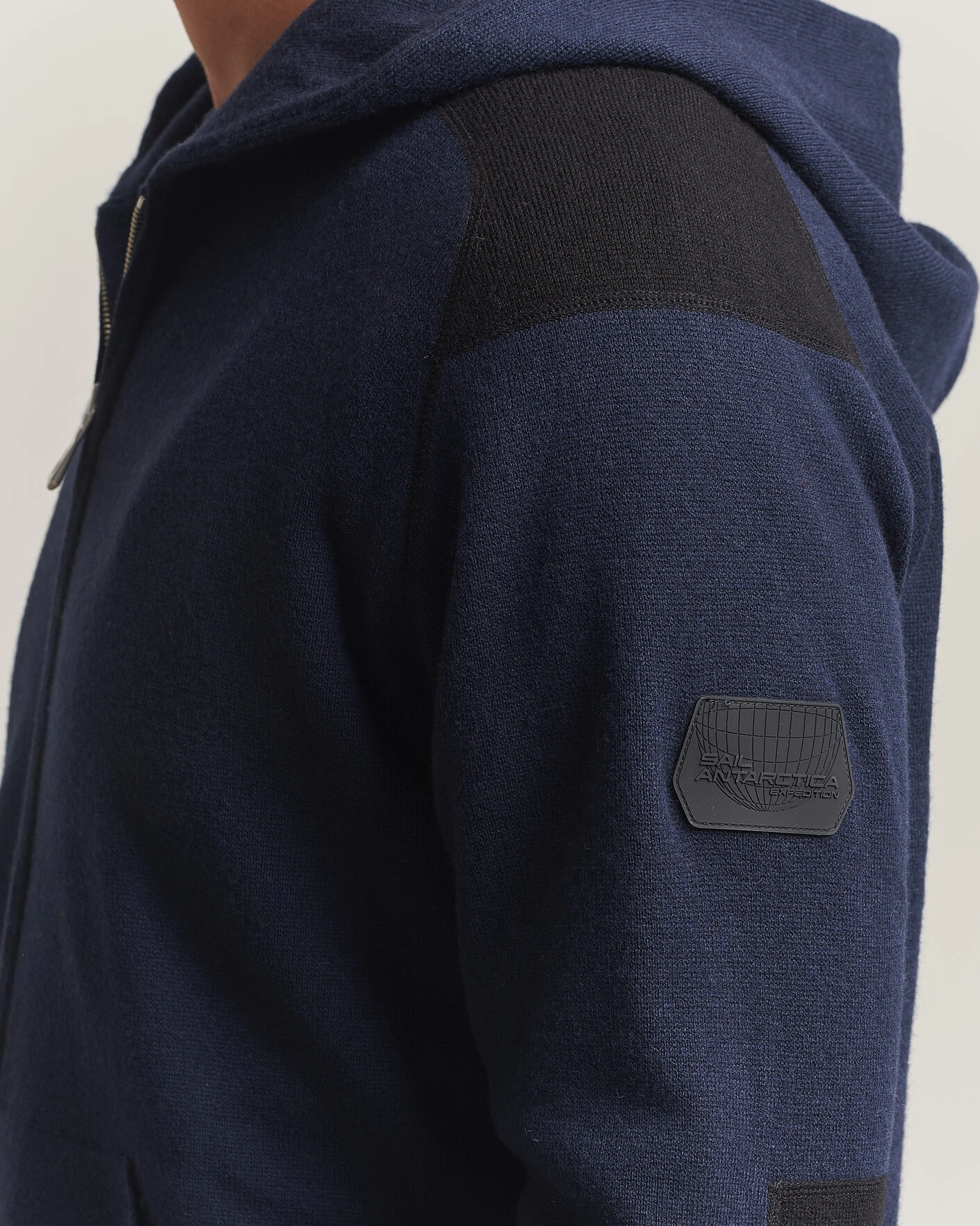 Herr | Tröjor | Sail Racing | Spine Wool Knitted Full Zip Hoodie Dark Navy