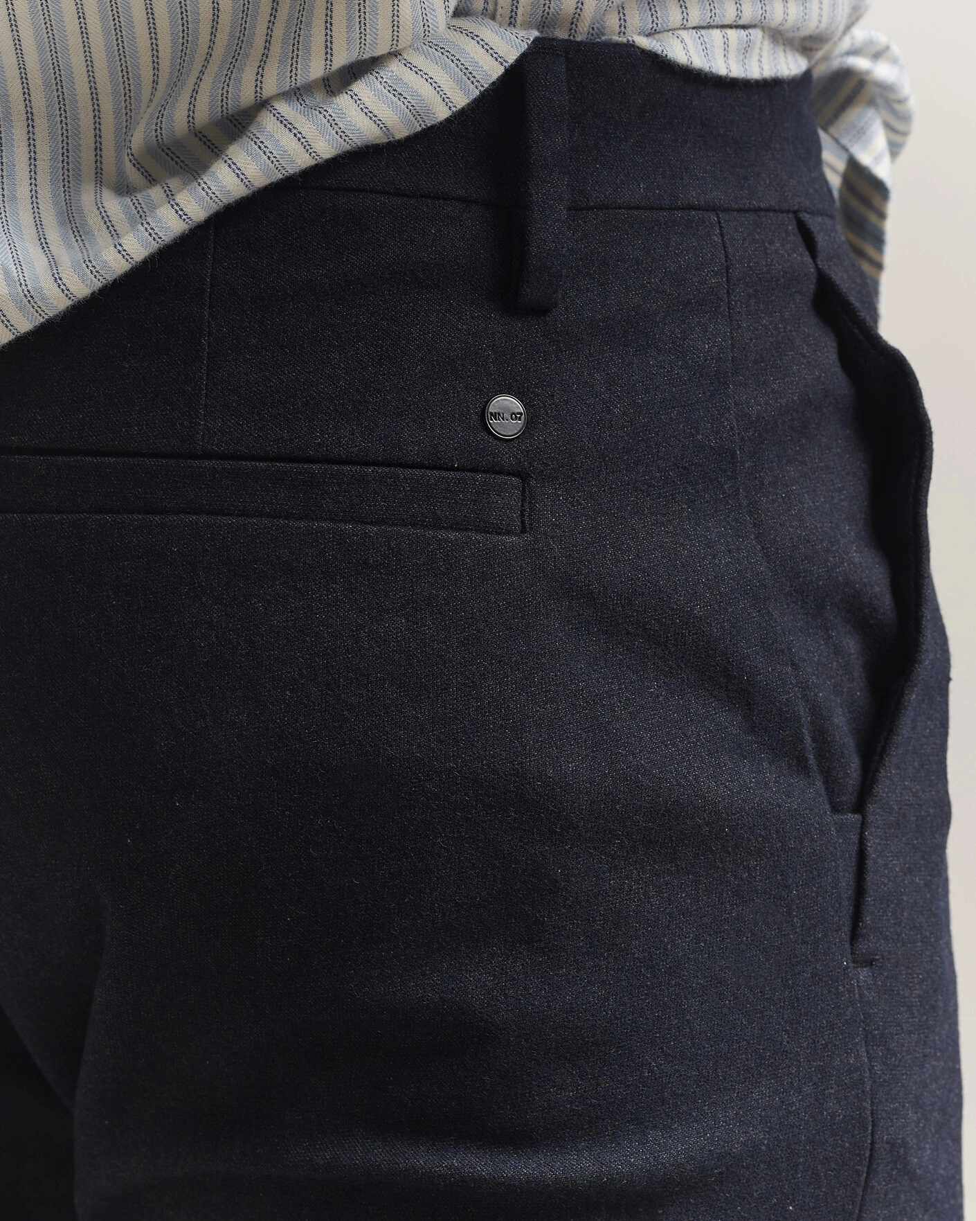 Herr | Byxor | NN07 | Theo Brushed Cotton Trousers Deep Navy