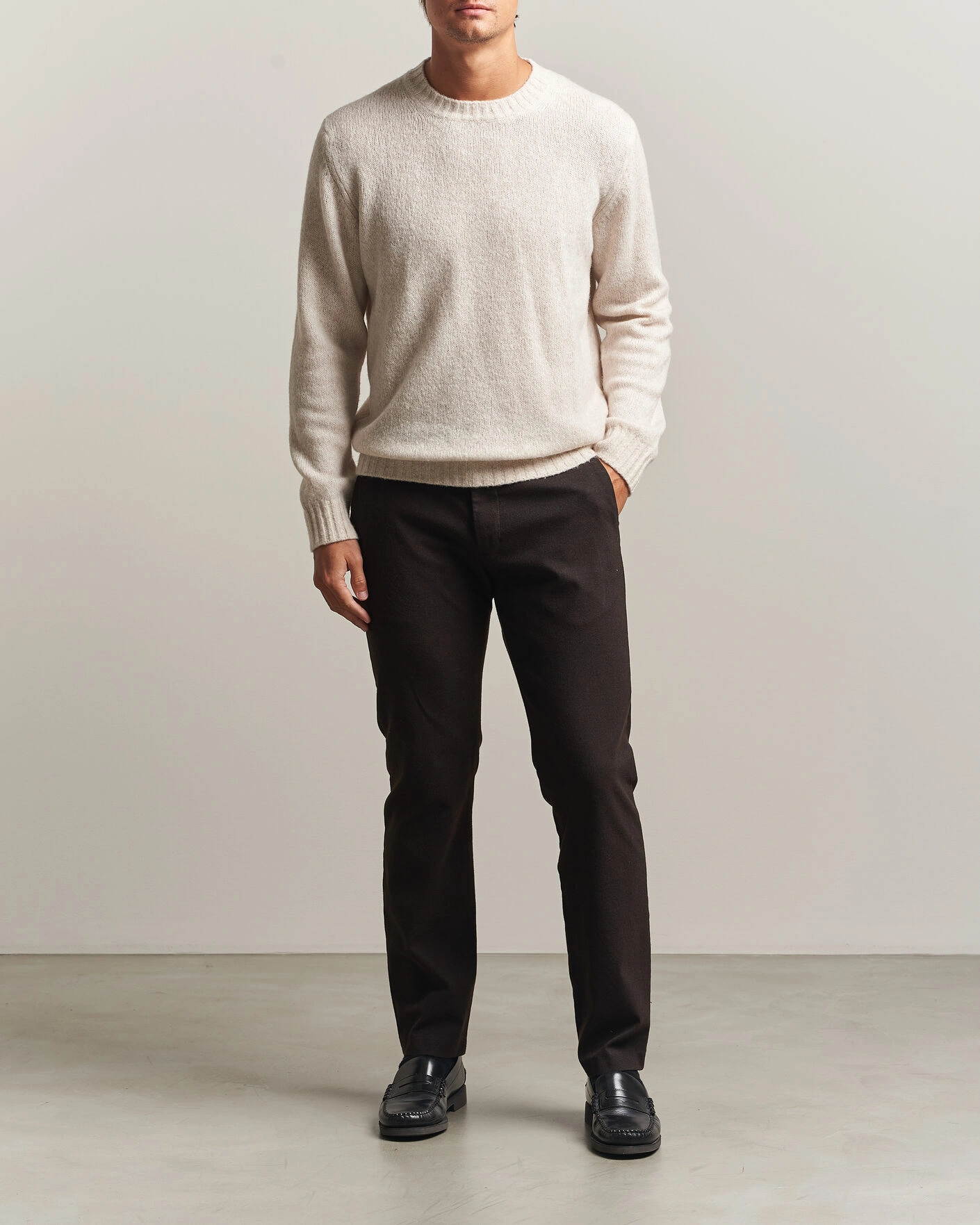 Herr | Byxor | NN07 | Theo Brushed Cotton Trousers Deep Truffle