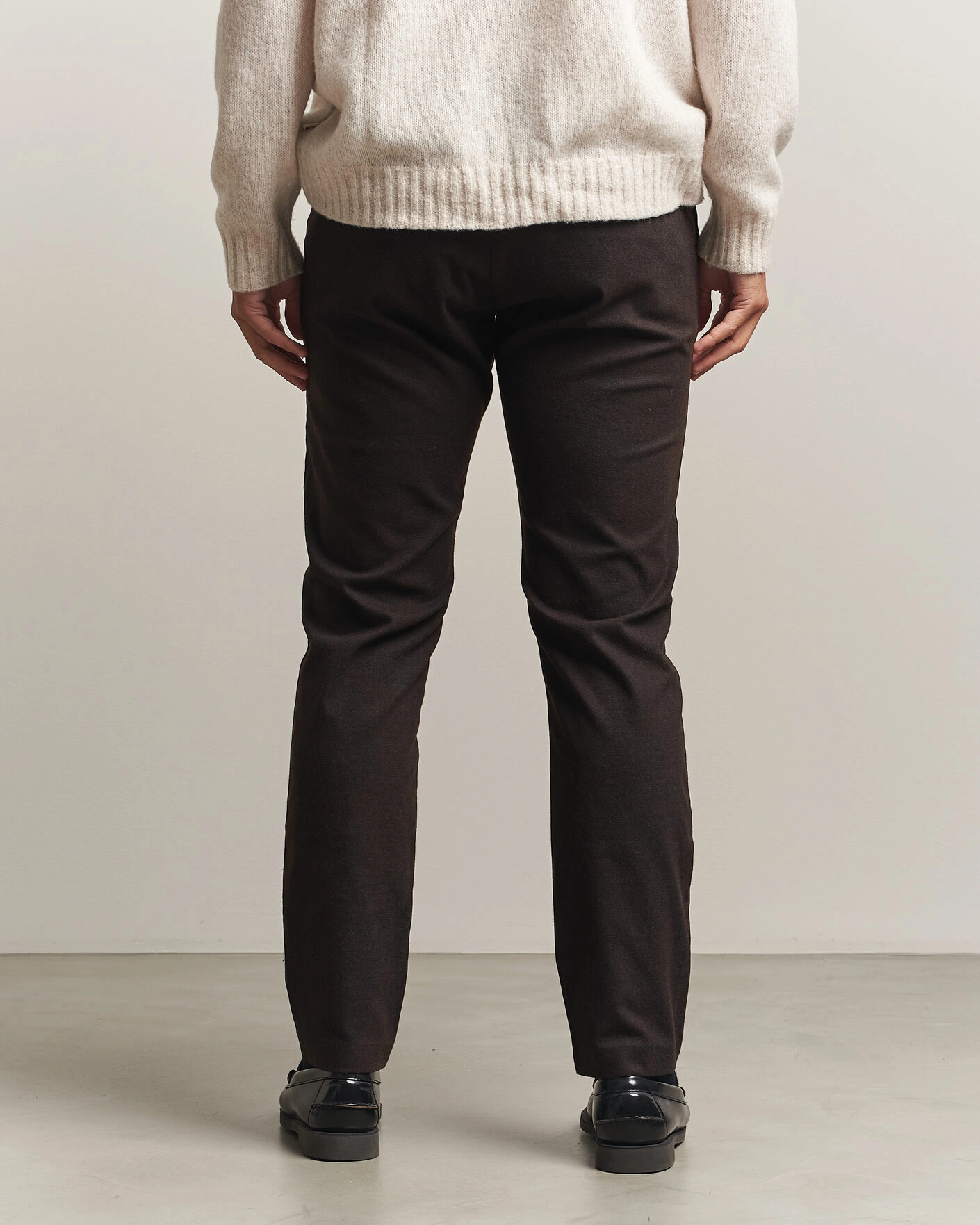 Herr | Byxor | NN07 | Theo Brushed Cotton Trousers Deep Truffle