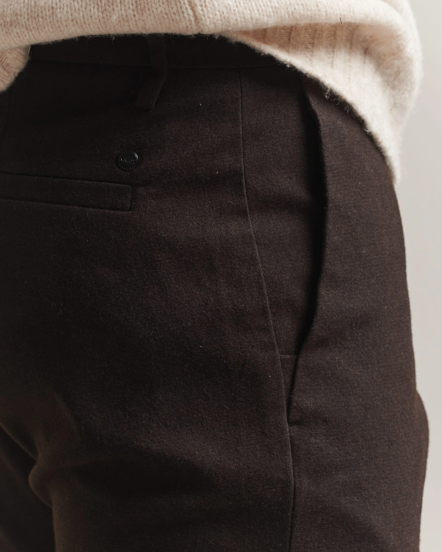 Herr | Byxor | NN07 | Theo Brushed Cotton Trousers Deep Truffle