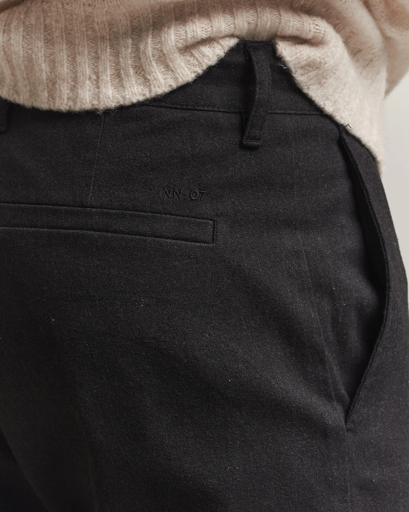 Herr | Byxor | NN07 | Aden Brushed Cotton Trousers Black Multi