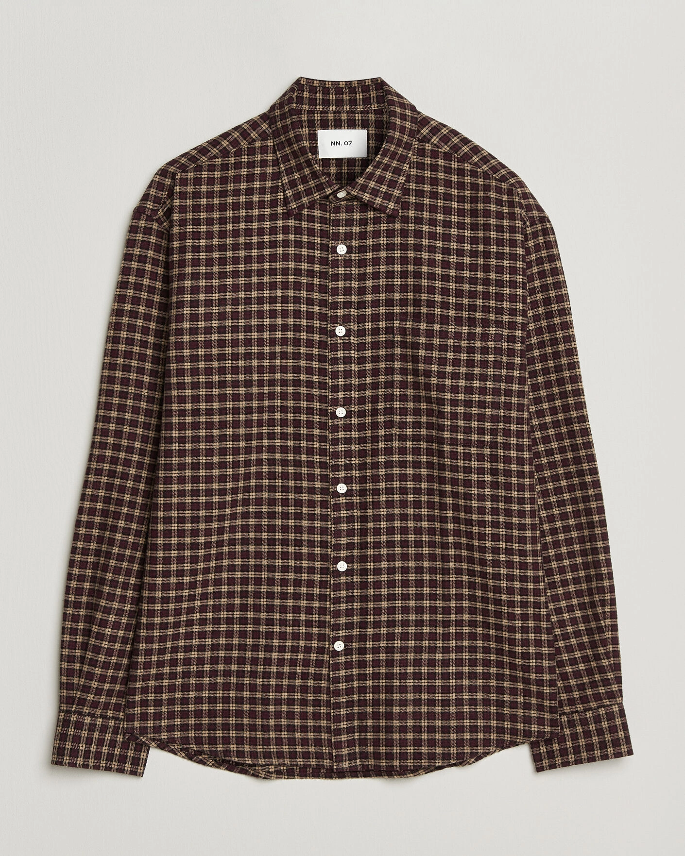 Herr |  | NN07 | Deon Flannel Shirt Bordeaux Check