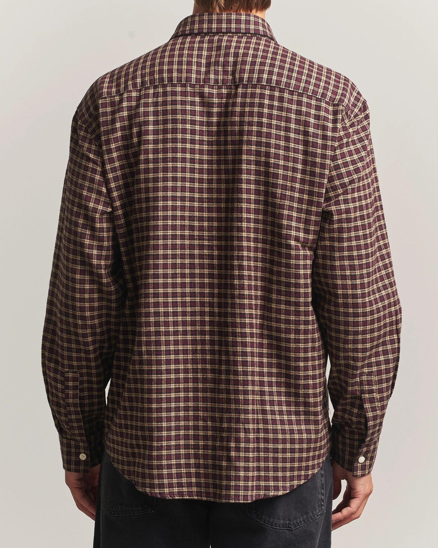 Herr | Skjortor | NN07 | Deon Flannel Shirt Bordeaux Check
