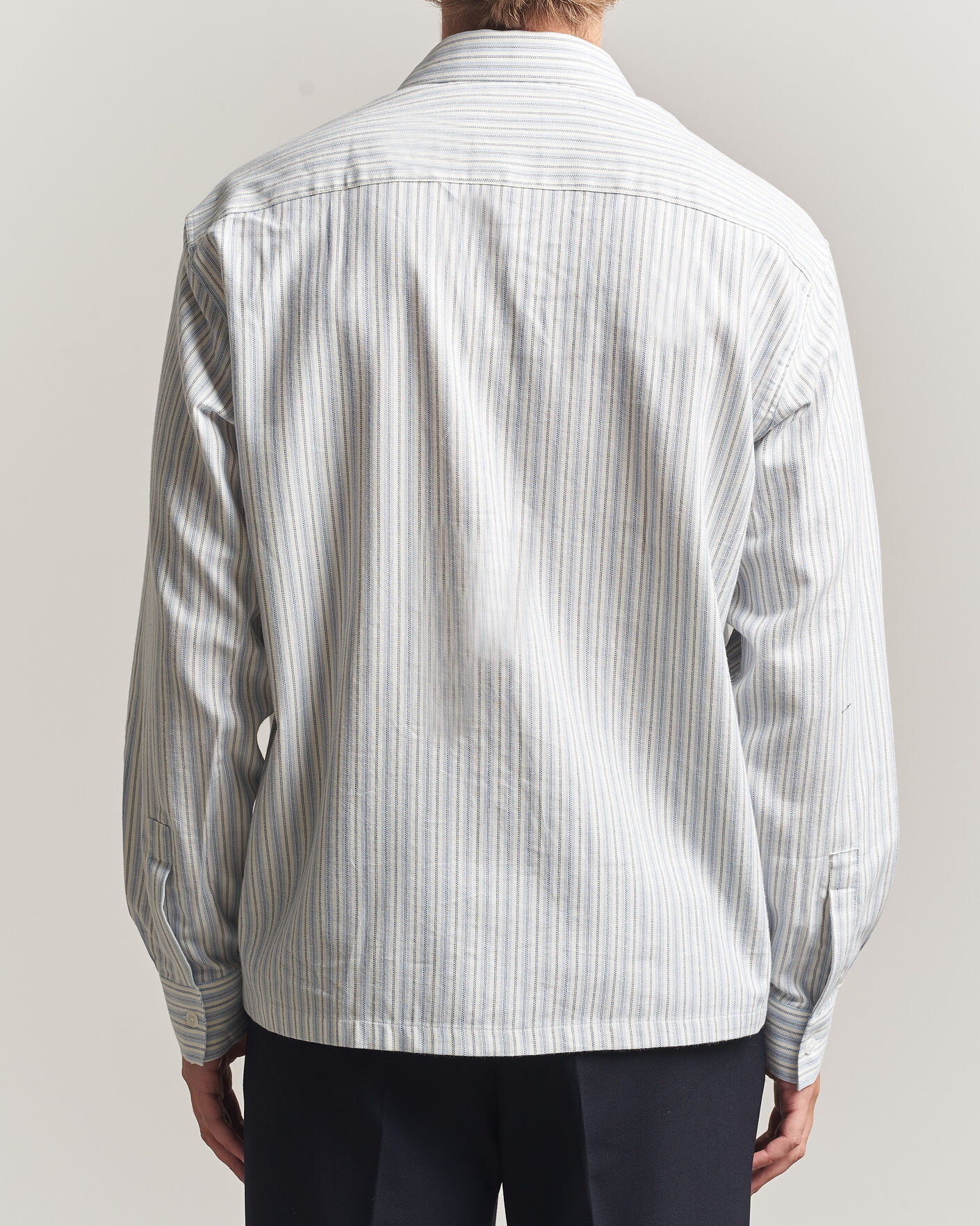 Herr | Skjortor | NN07 | Deon Brushed Cotton Striped Shirt Blue