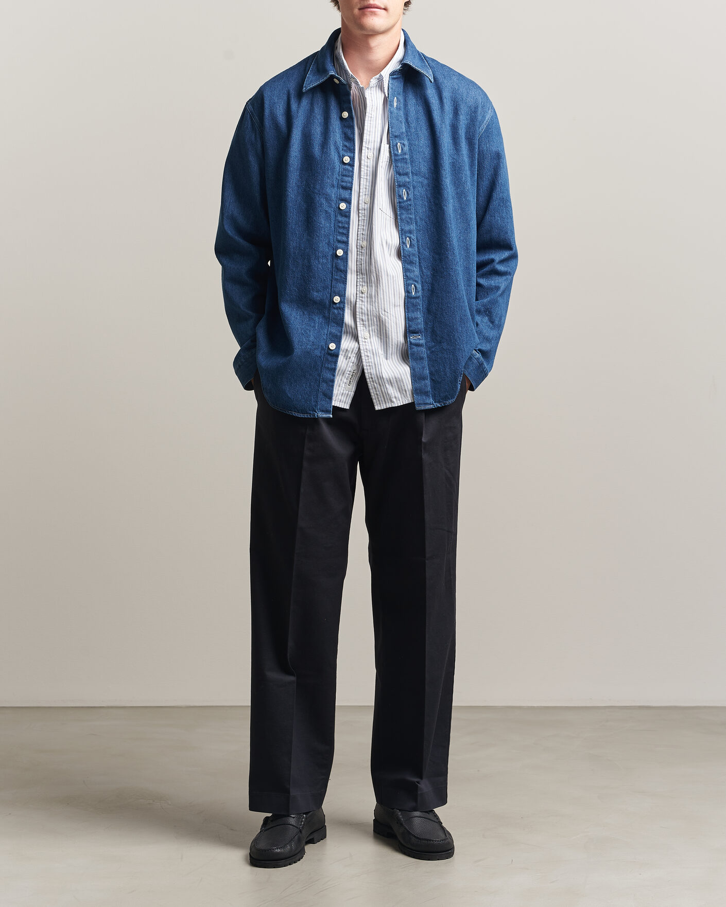 Herr | Skjortor | NN07 | Casper Denim Overshirt Medium Indigo