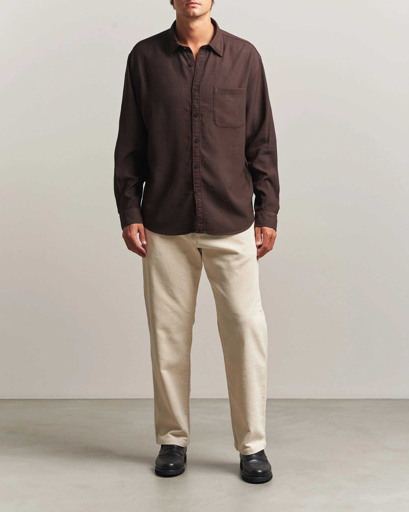 Herr | Skjortor | NN07 | Deon Viscose Shirt Deep Truffle