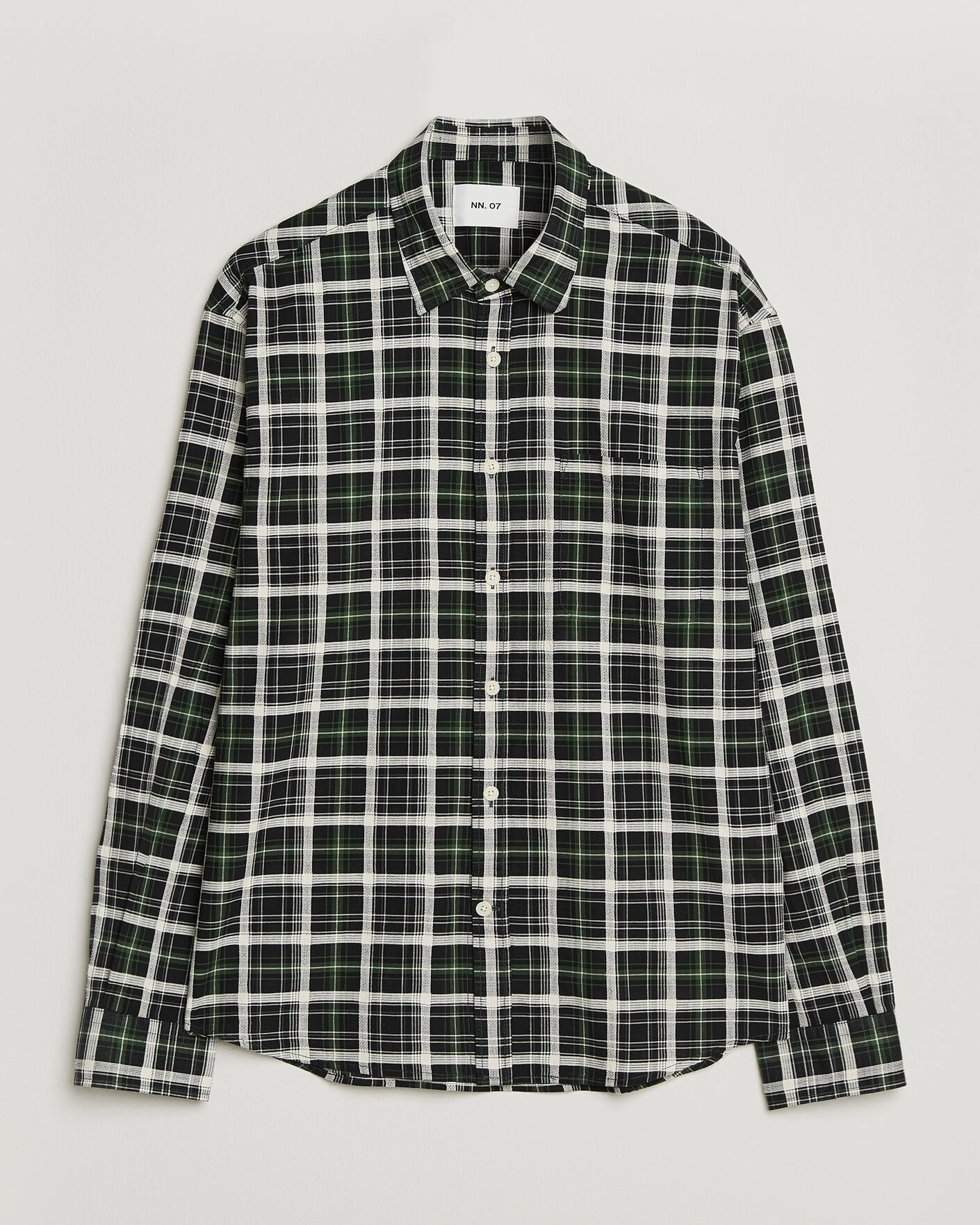 Herr | Skjortor | NN07 | Deon Cotton Checked Shirt Fern Green
