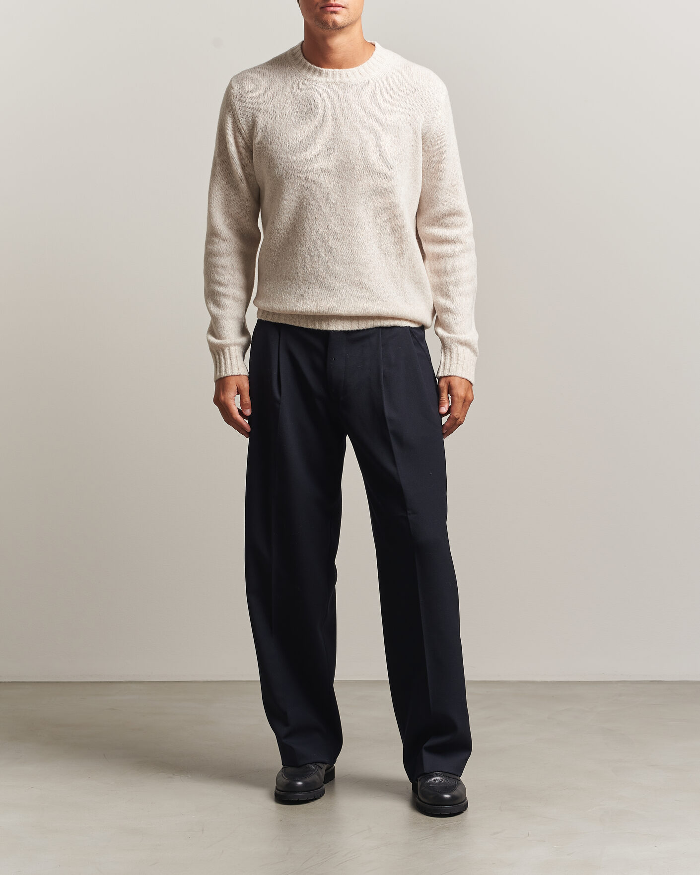 Herr | Tröjor | NN07 | Lee Wool Knitted Sweater Ivory