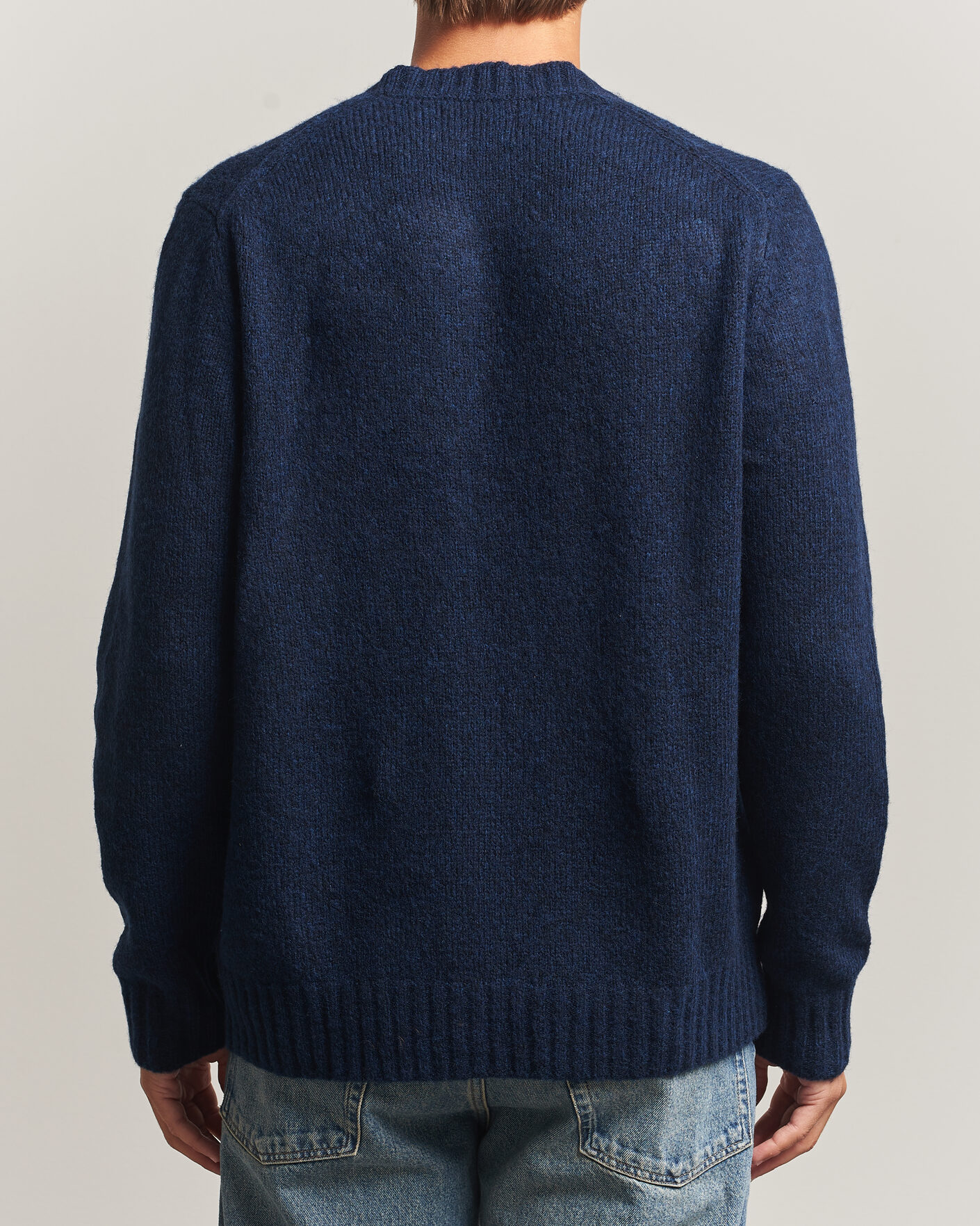 Herr | Tröjor | NN07 | Lee Wool Knitted Sweater Navy Blue