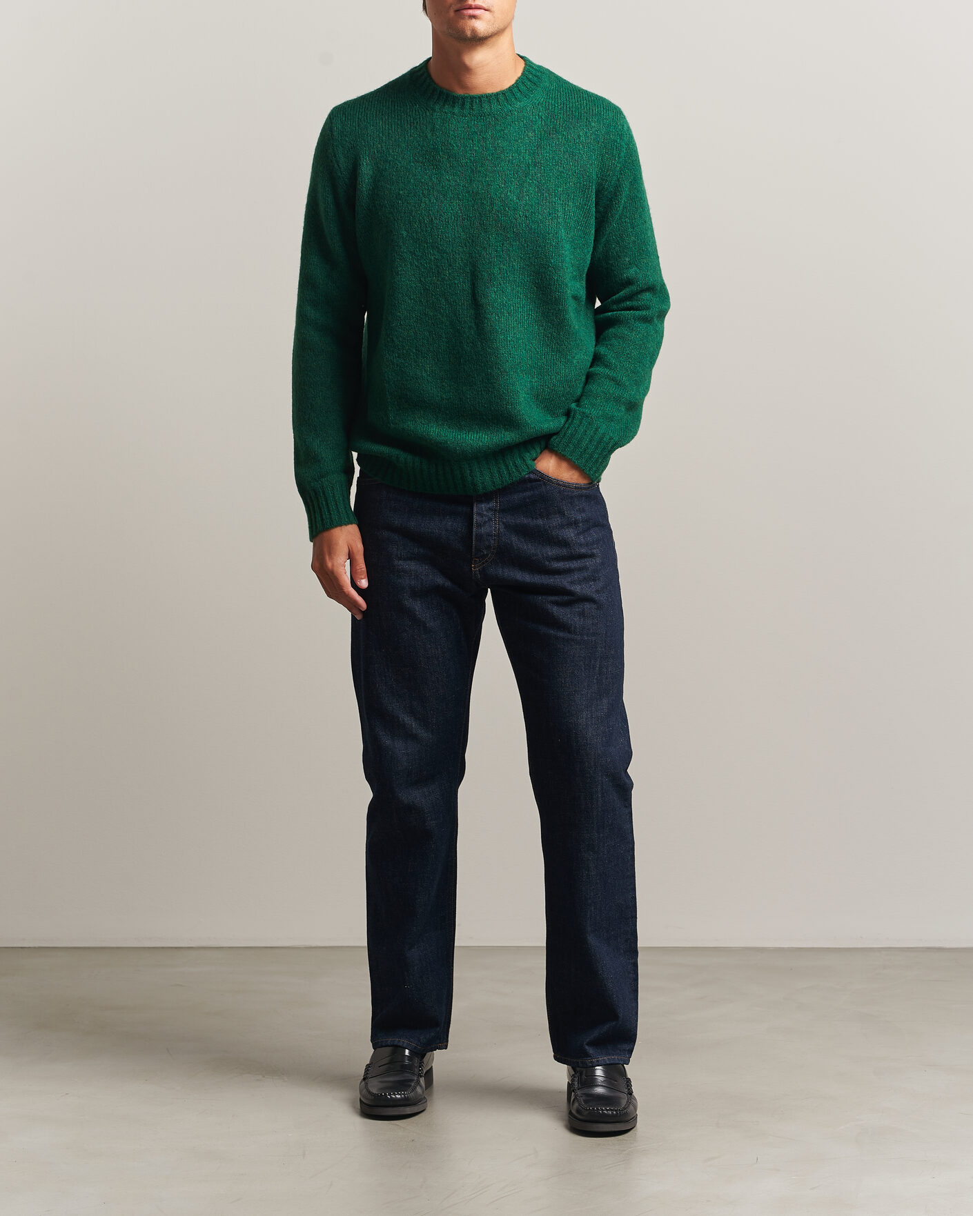 Herr | Tröjor | NN07 | Lee Wool Knitted Sweater Eden Green