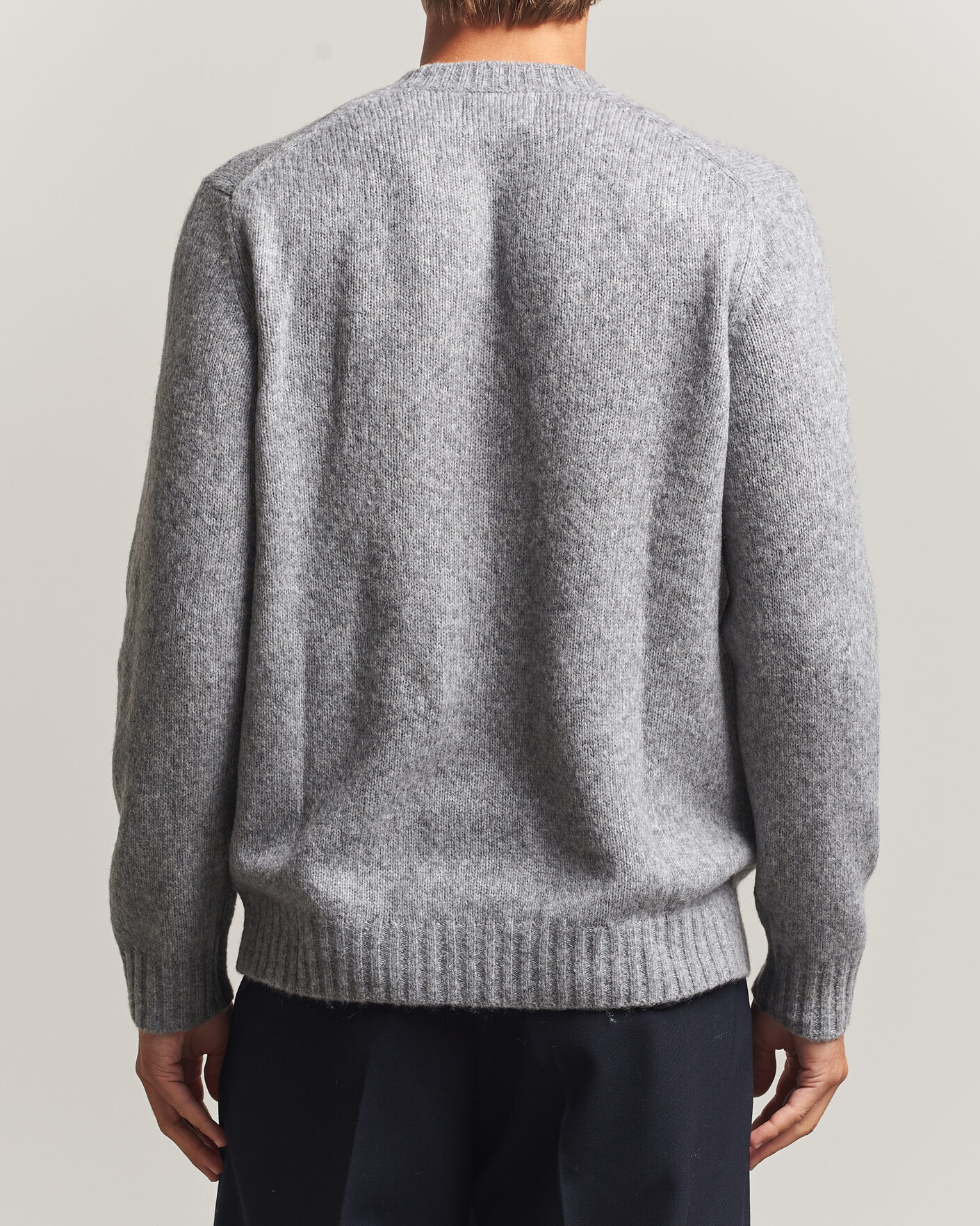 Herr | Tröjor | NN07 | Lee Wool Knitted Sweater Grey Melange