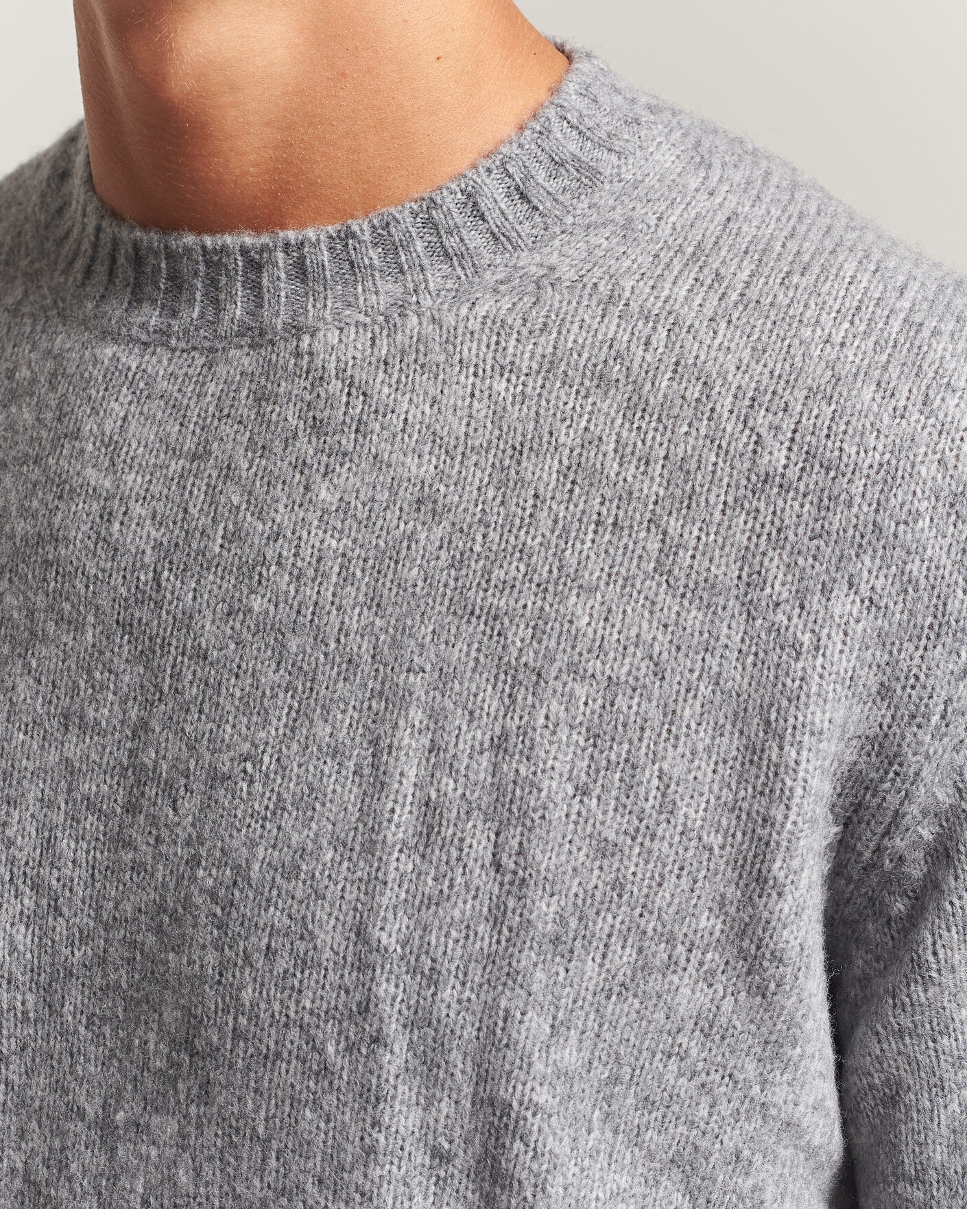 Herr | Tröjor | NN07 | Lee Wool Knitted Sweater Grey Melange