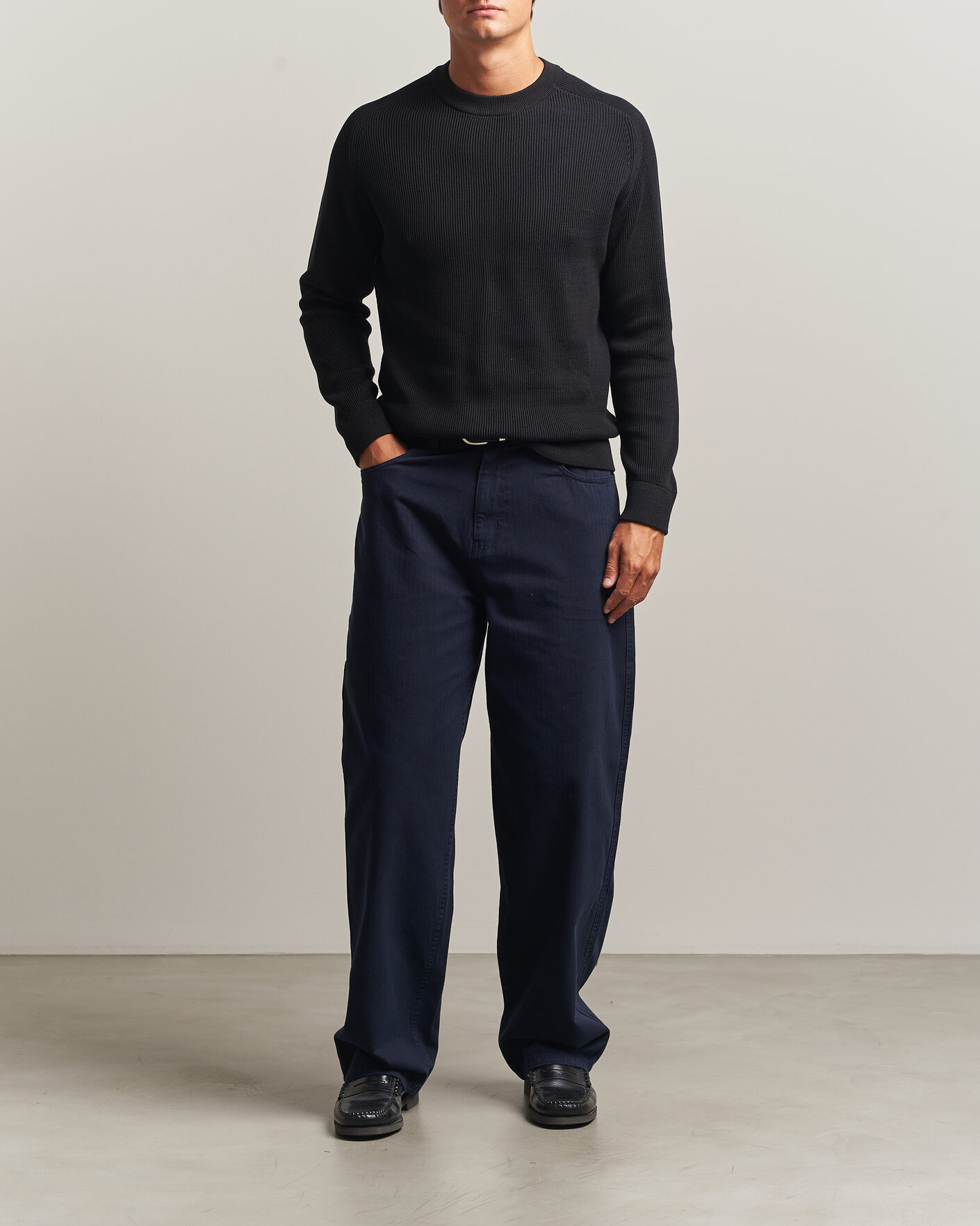 Herr | Tröjor | NN07 | Kevin Cotton Knitted Sweater Black