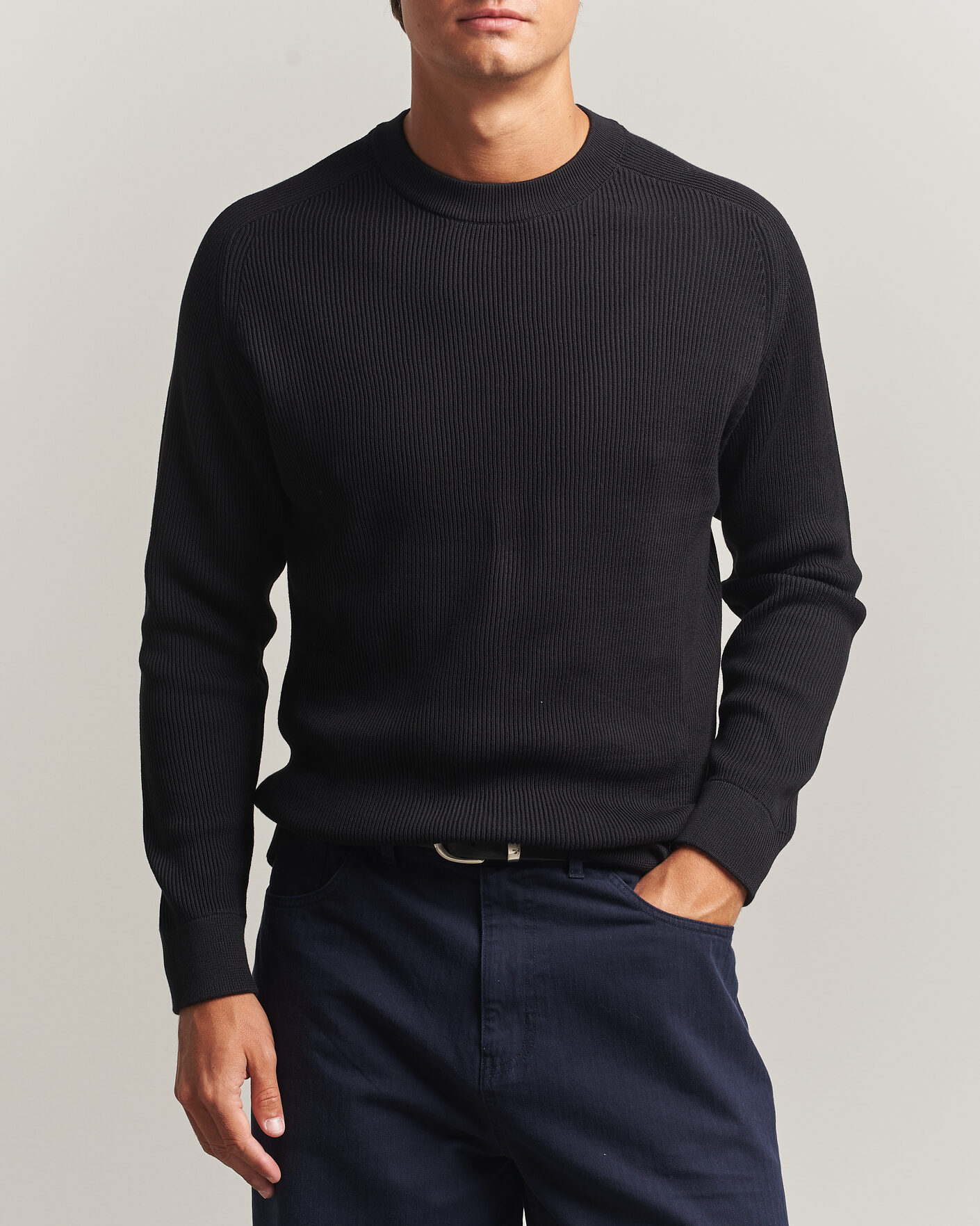 Herr | Tröjor | NN07 | Kevin Cotton Knitted Sweater Black